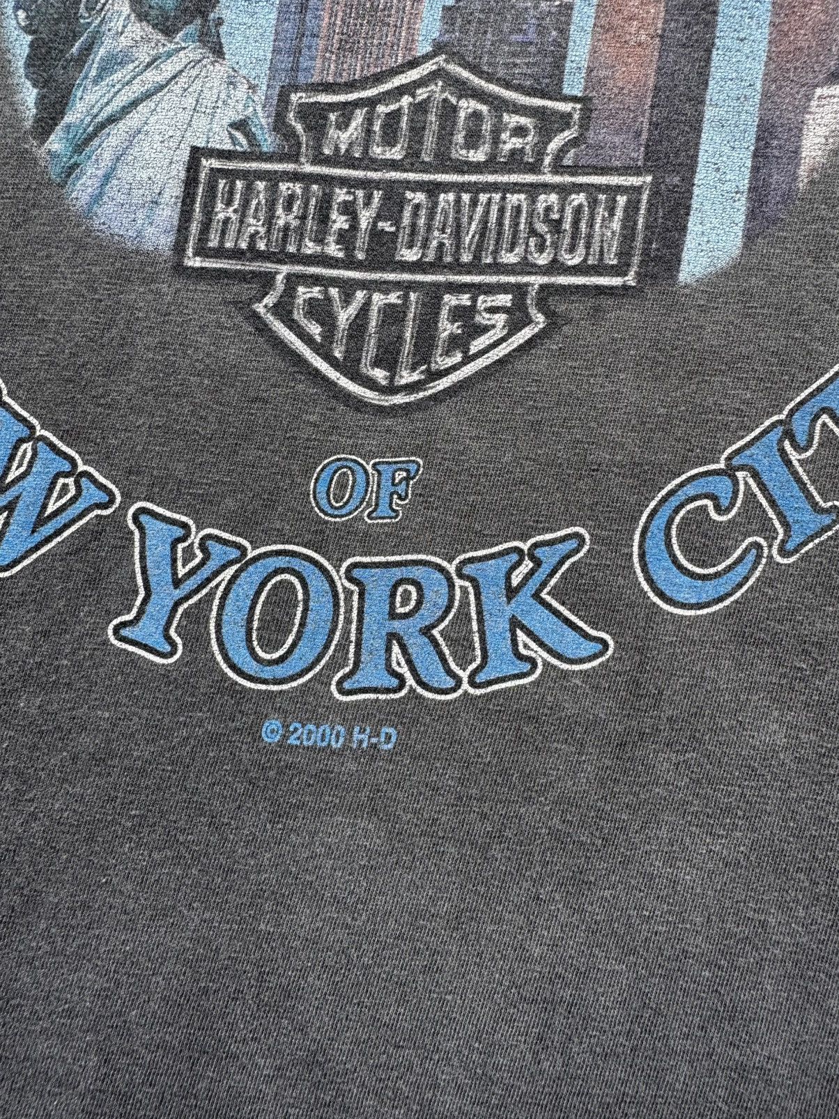 Vintage 2000 Harley Davidson Flames New York Tee Shirt Twin Towers Size US XXL / EU 58 / 5 - 8 Thumbnail