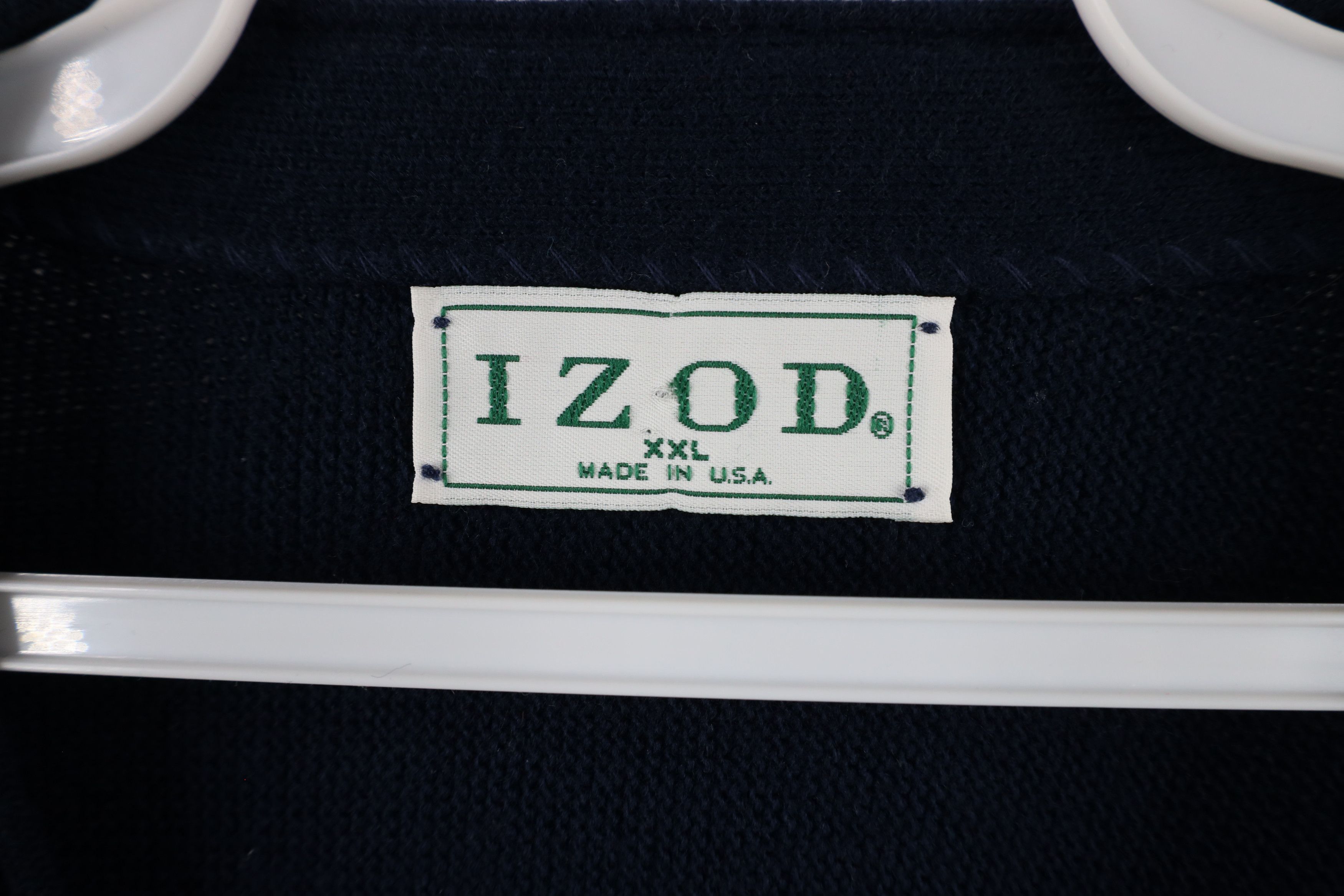 Izod × Vintage Vintage 90s Izod Out Crest Knit Cardigan Sweater Blue USA Size US XXL / EU 58 / 5 - 6 Thumbnail