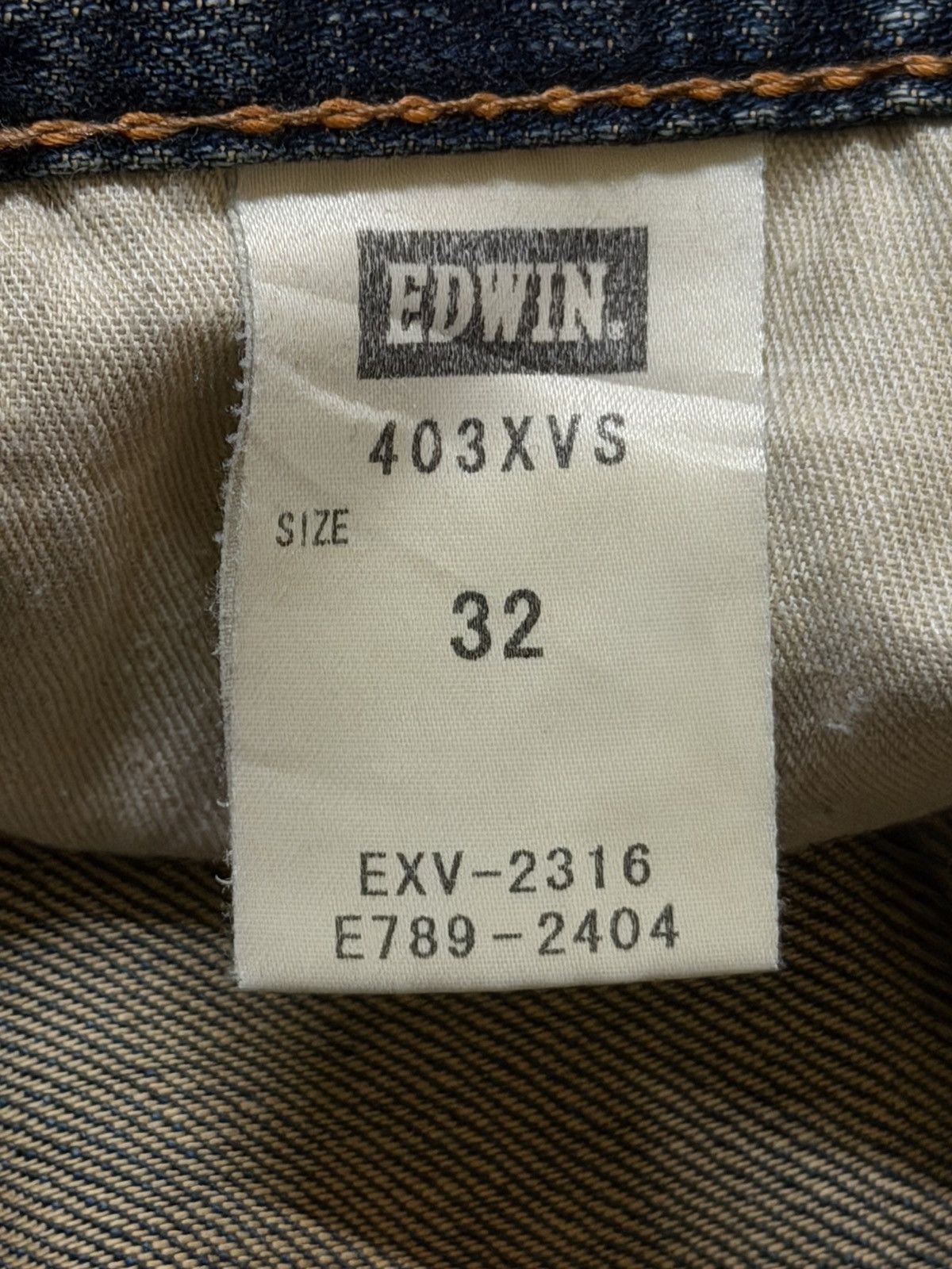 Edwin Vintage 90s Edwin XV Blue Faded Wash Whiskers Straight Loose Size US 34 / EU 50 - 8 Thumbnail