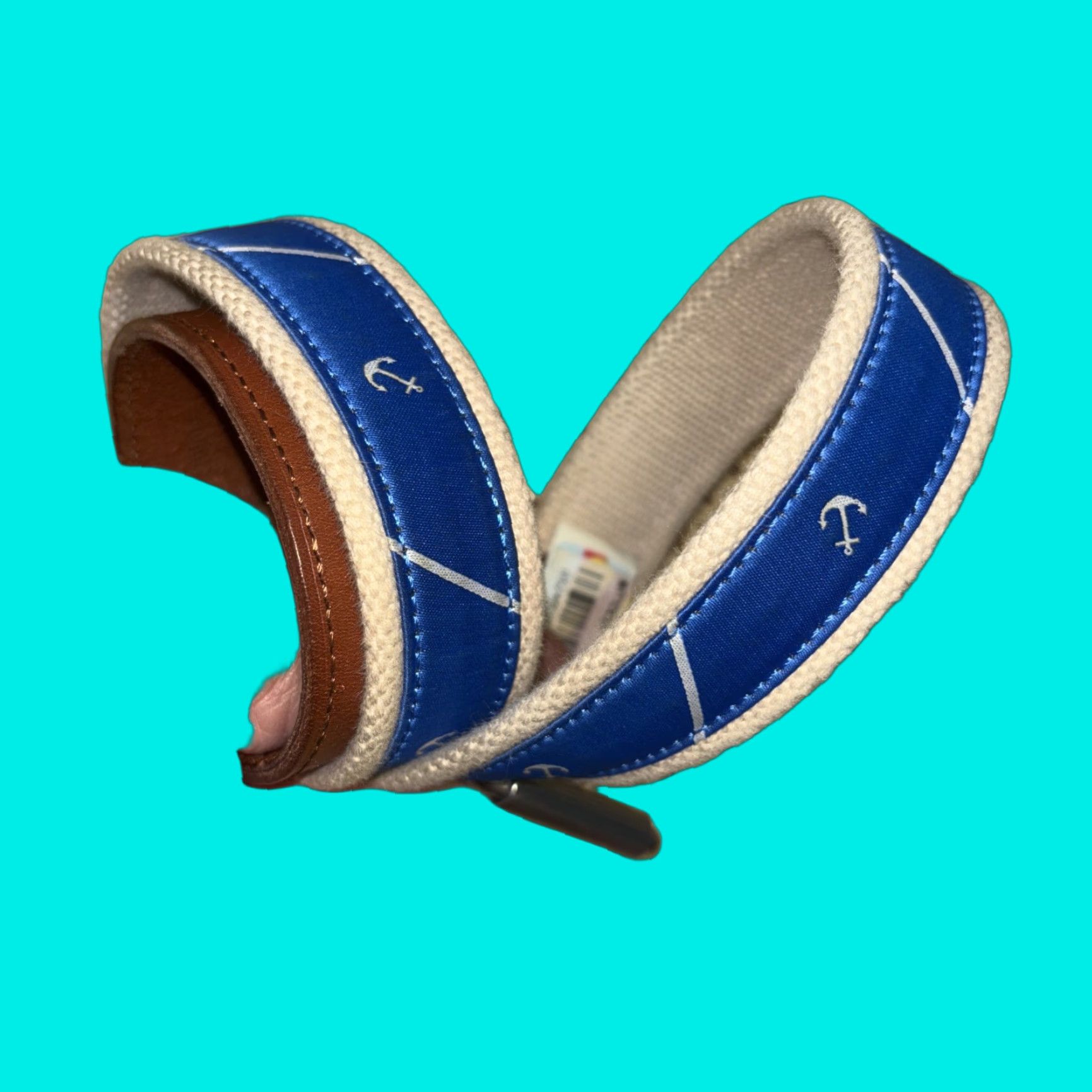 Polo Ralph Lauren Polo Ralph Lauren Belt Men 32 Nautical Blue Anchors Braided/Woven Regular Adjustable Buckle Logo Leather Brass Size US XS / EU 42 / 0 - 1 Thumbnail