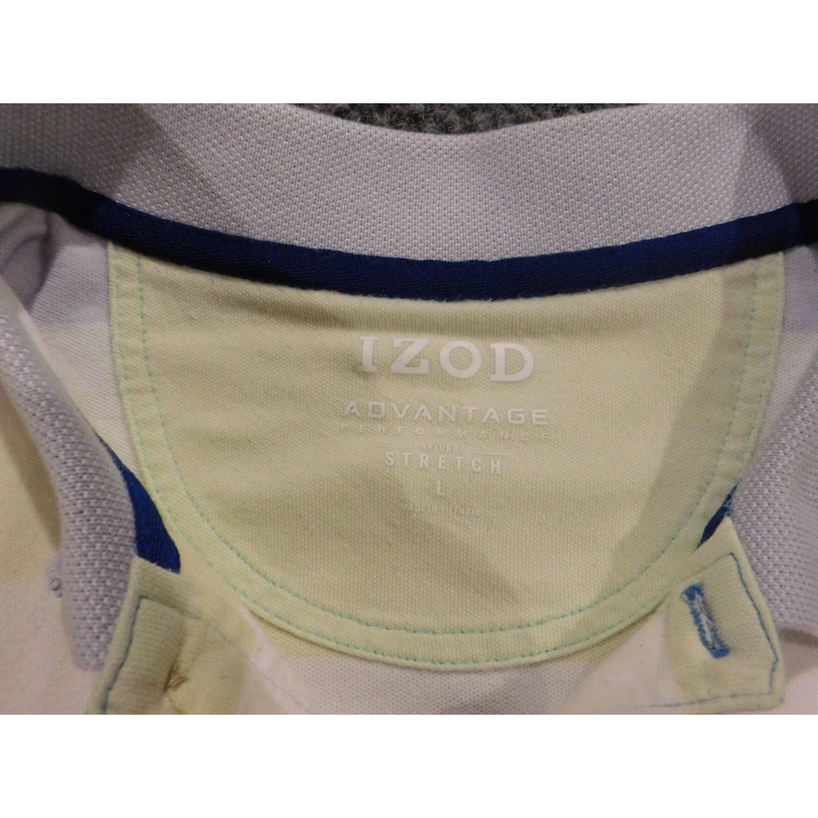 Izod Izod Polo Shirt L Blue Striped Stretch Cotton Knit Logo Short Sleeve Men Size US L / EU 52-54 / 3 - 4 Thumbnail