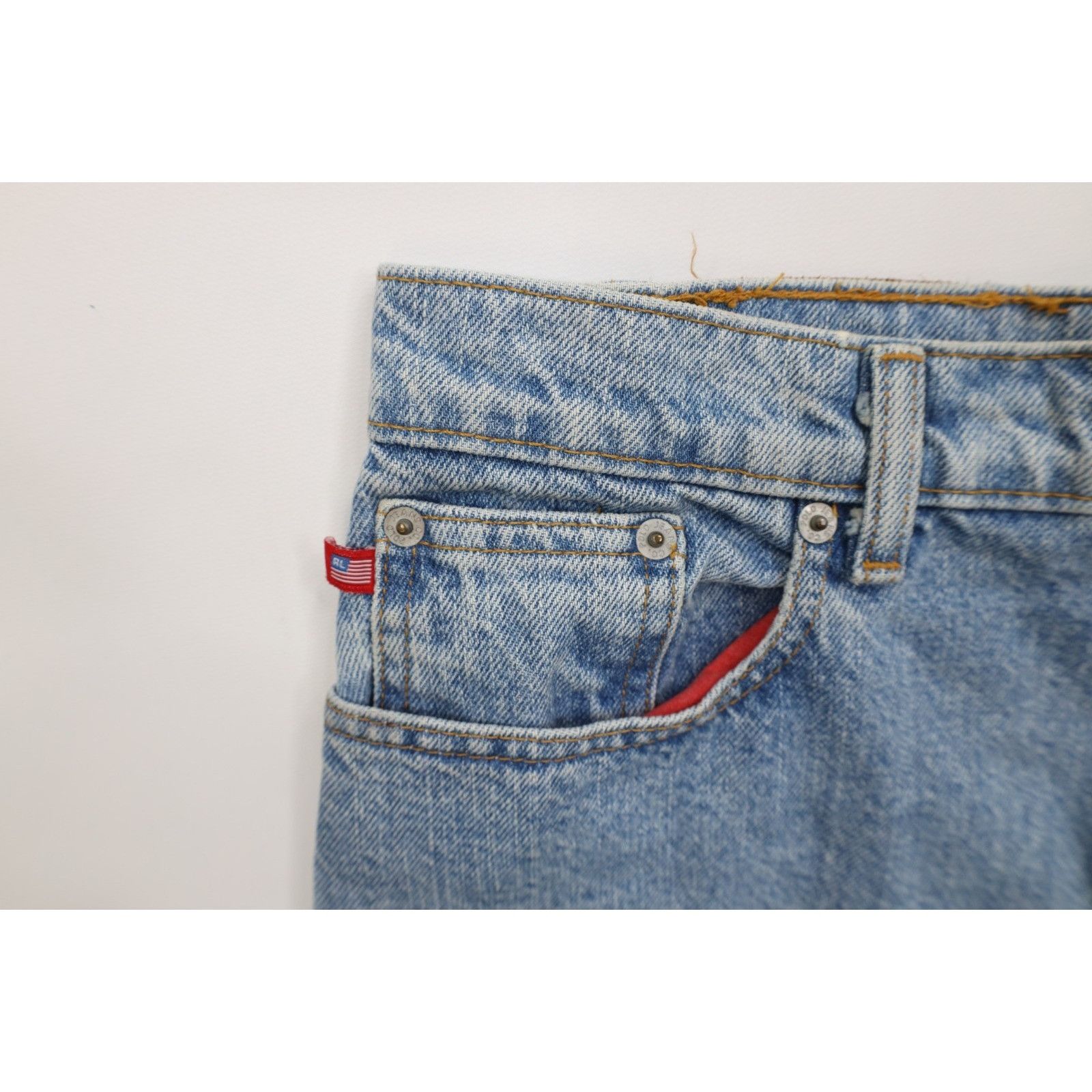 Ralph Lauren Vintage 90s Ralph Lauren Distressed Knee Length Denim Skirt Size 28" / US 6 / IT 42 - 7 Thumbnail