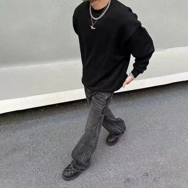 Japanese Brand × Jean Black Opium Stacked Denim Jeans Size US 32 / EU 48 - 4 Thumbnail