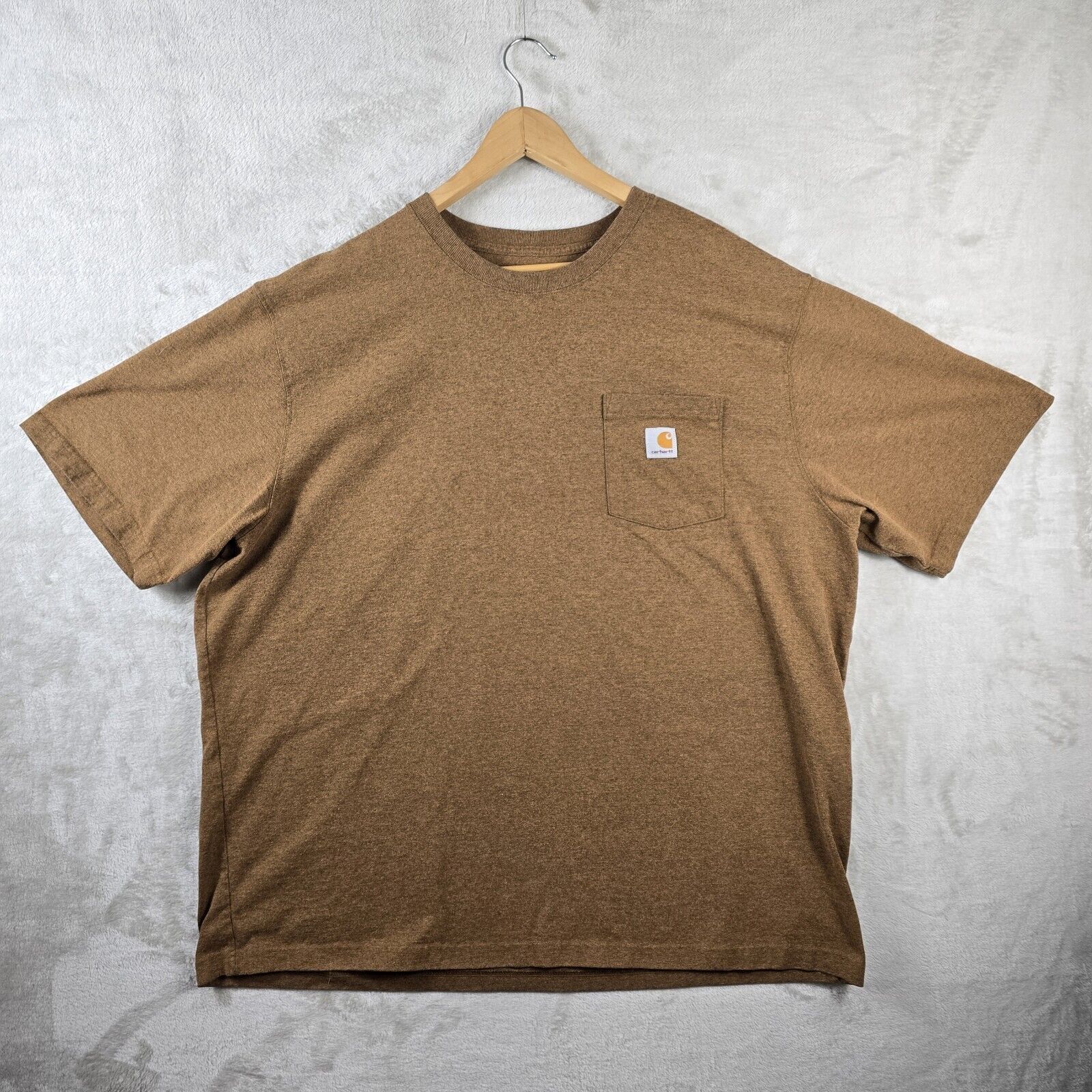 Carhartt CARHARTT Loose Fit Pocket T-Shirt Heather Brown Mens 2XL Size US XXL / EU 58 / 5 - 2 Thumbnail
