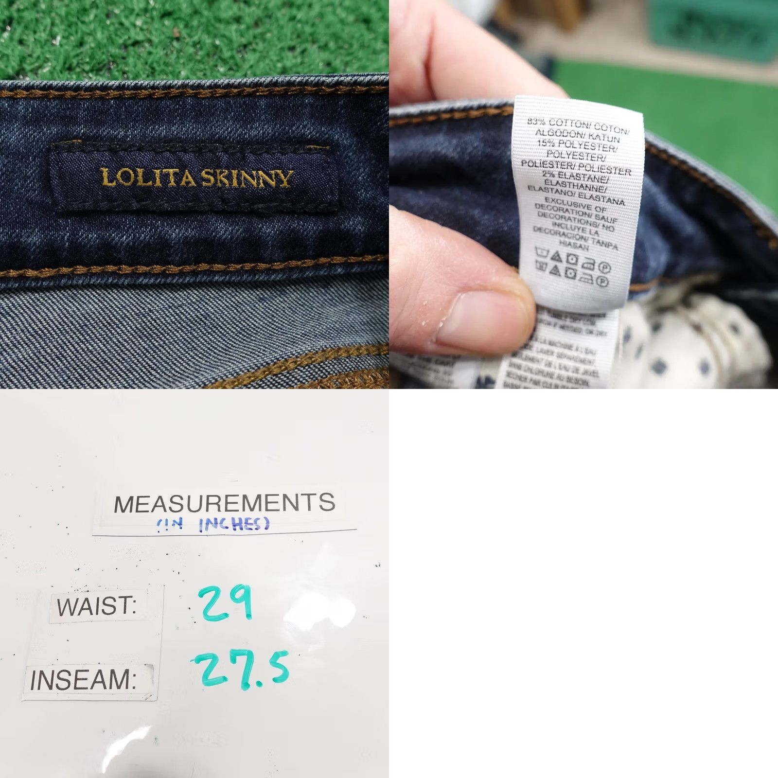 Lucky Brand Lucky Brand Lolita Skinny Jeans Womens 2 Medium Blue Denim 5-Pocket Stretch Zip Belts Logo Embroidered Back Patch Size 26" / US 2 / IT 38 - 8 Thumbnail