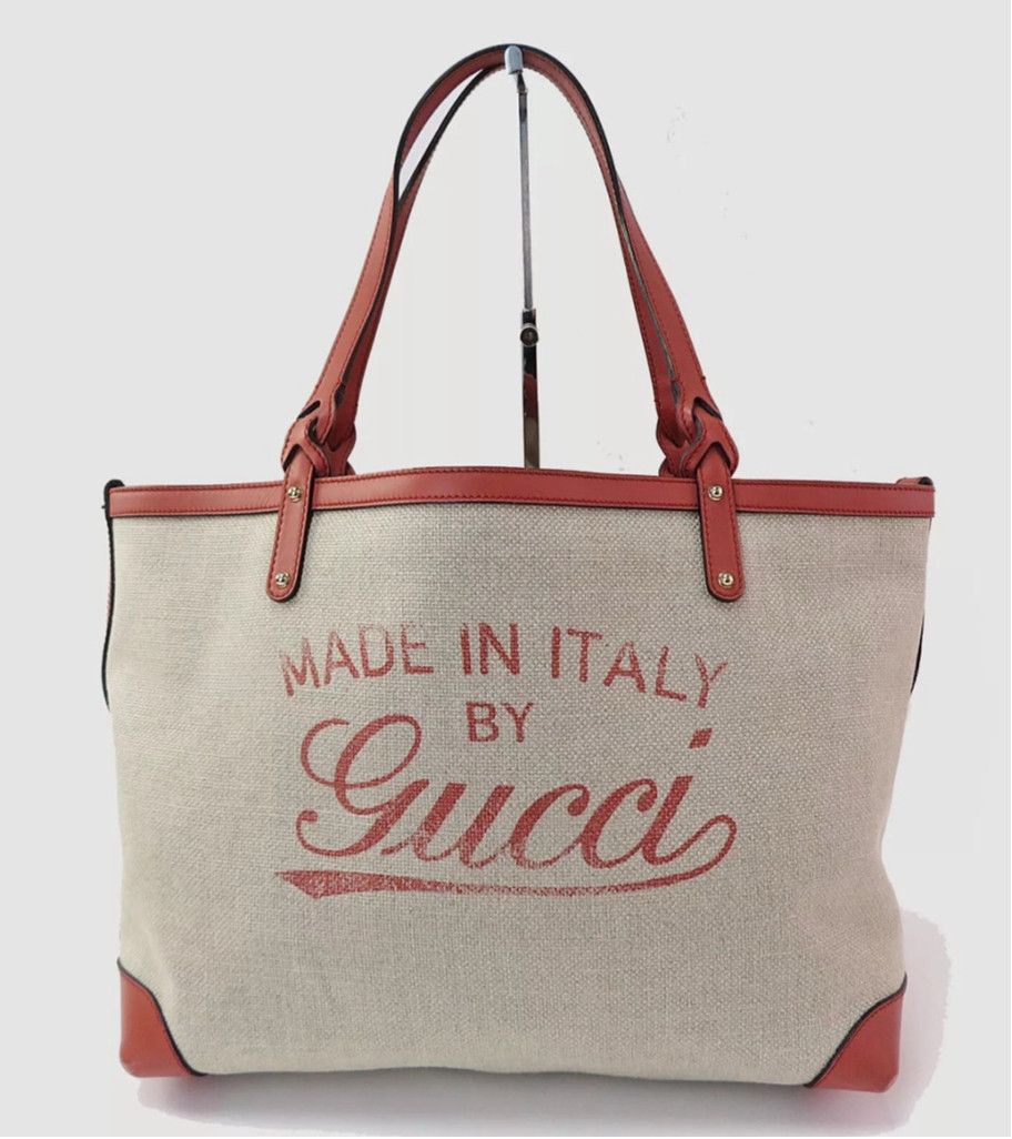 Gucci Women's Gucci Tote Bag Large Beige and Red Size ONE SIZE - 2 Thumbnail