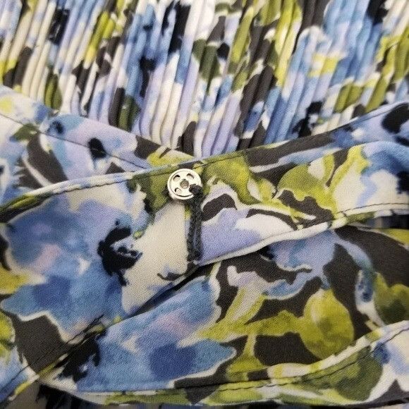 J. Jill J Jill PS Dress Blue Green Floral Pleated Easter Garden Slee Size S / US 4 / IT 40 - 8 Thumbnail