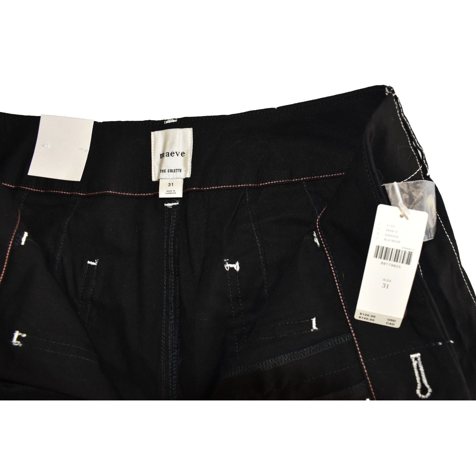 Anthropologie NWT MAEVE X ANTHROPOLOGIE Black Wide Leg Cropped Jeans Sz 31 Size 32" / US 10 / IT 46 - 5 Thumbnail