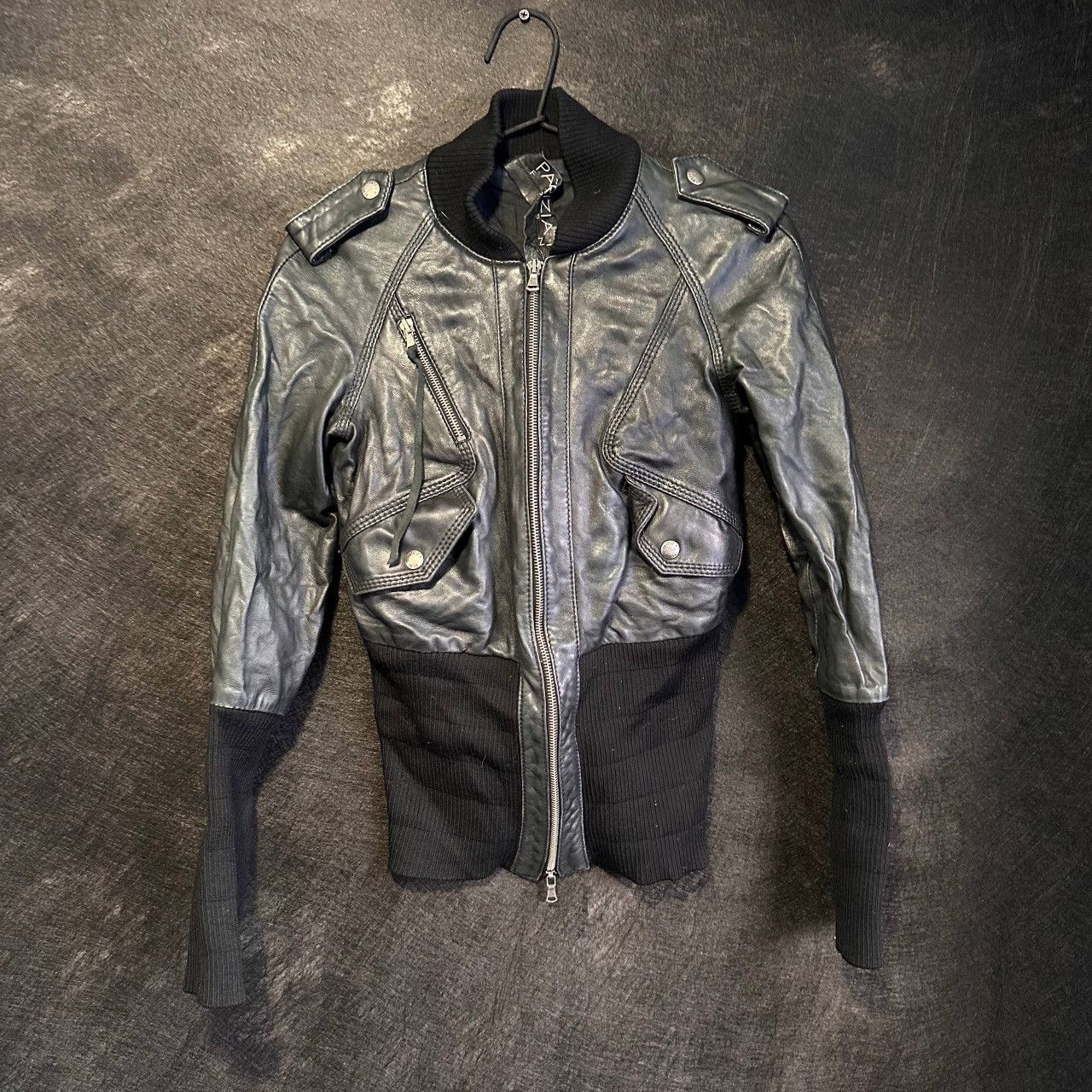 Patrizia Pepe Vintage Patrizia Pepe Black Leather Jacket Made in Italy Size S / US 4 / IT 40 - 1 Thumbnail