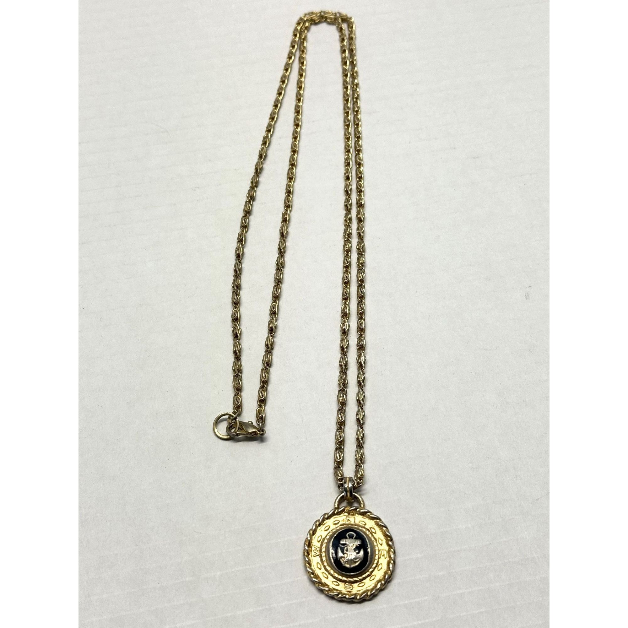 Vintage Vintage long gold chain anchor pendant necklace Size ONE SIZE - 1 Thumbnail