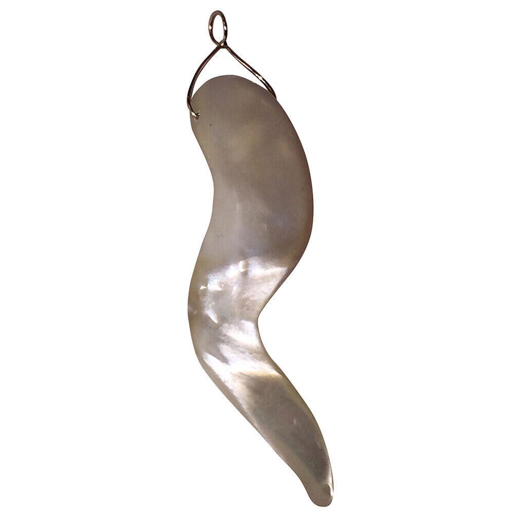 Designer Victorian 14KT Gold Mother Pearl Shell Italian Horn Pendant Size ONE SIZE - 1 Thumbnail