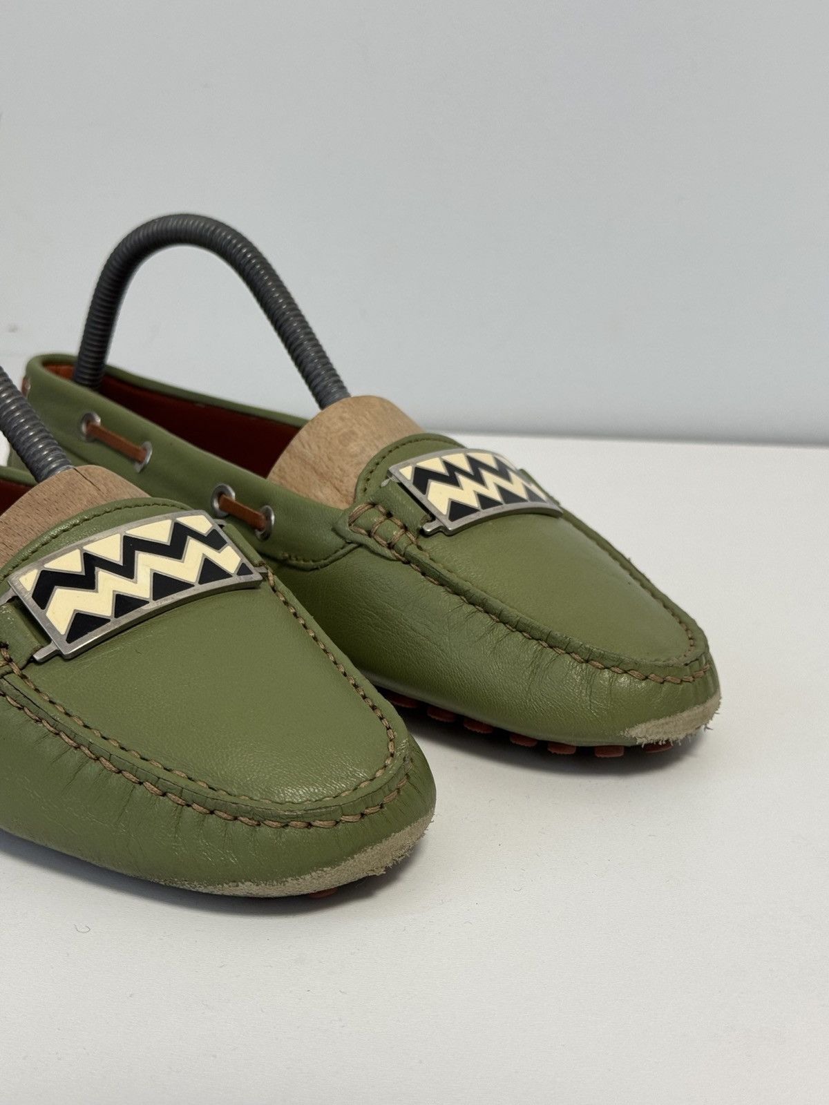 Missoni Missoni Women’s Leather Driving Loafers Green Zigzag 38 EU Size US 8 / IT 38 - 4 Thumbnail