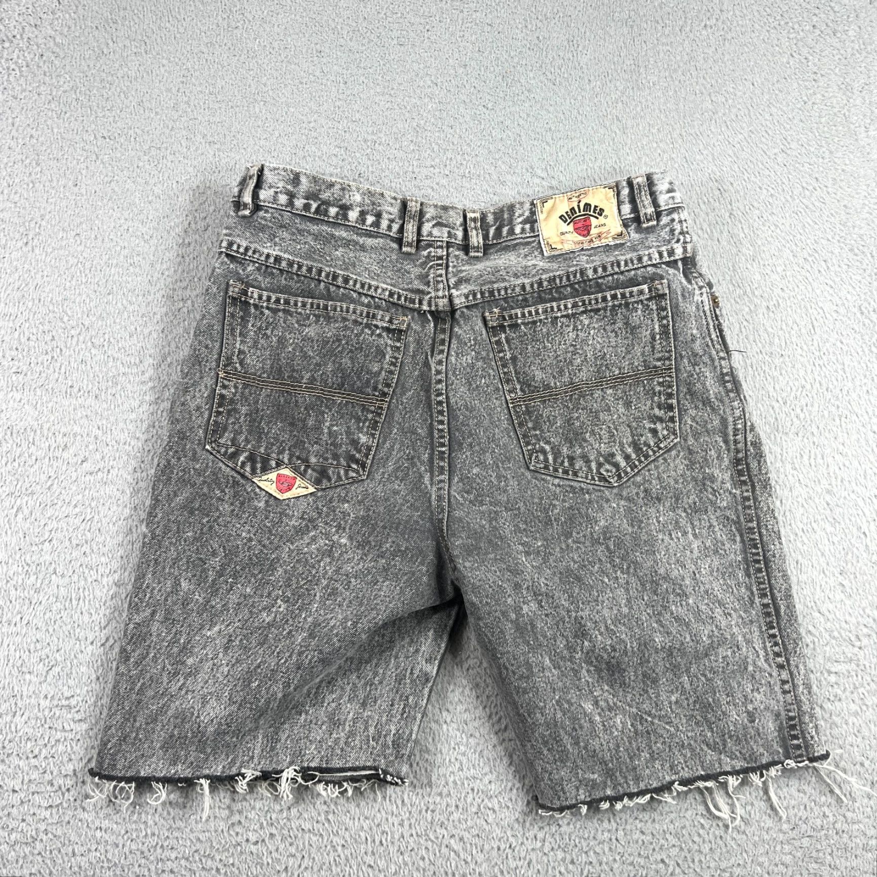 Denime VINTAGE Denimes Mens Bermuda Shorts 33 Light Faded Black Denim Casual Summer Beach Size US 33 - 6 Thumbnail