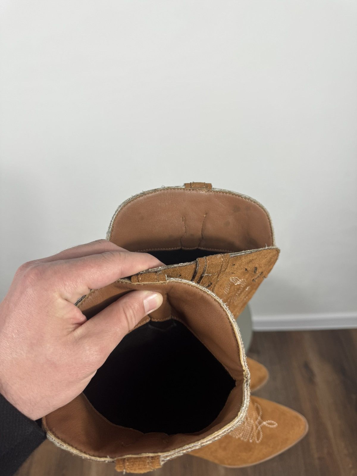 Other Women Western Cowboy Boots Brown Suede Mid Calf Heel EU 37 Size US 6 / IT 36 - 15 Thumbnail