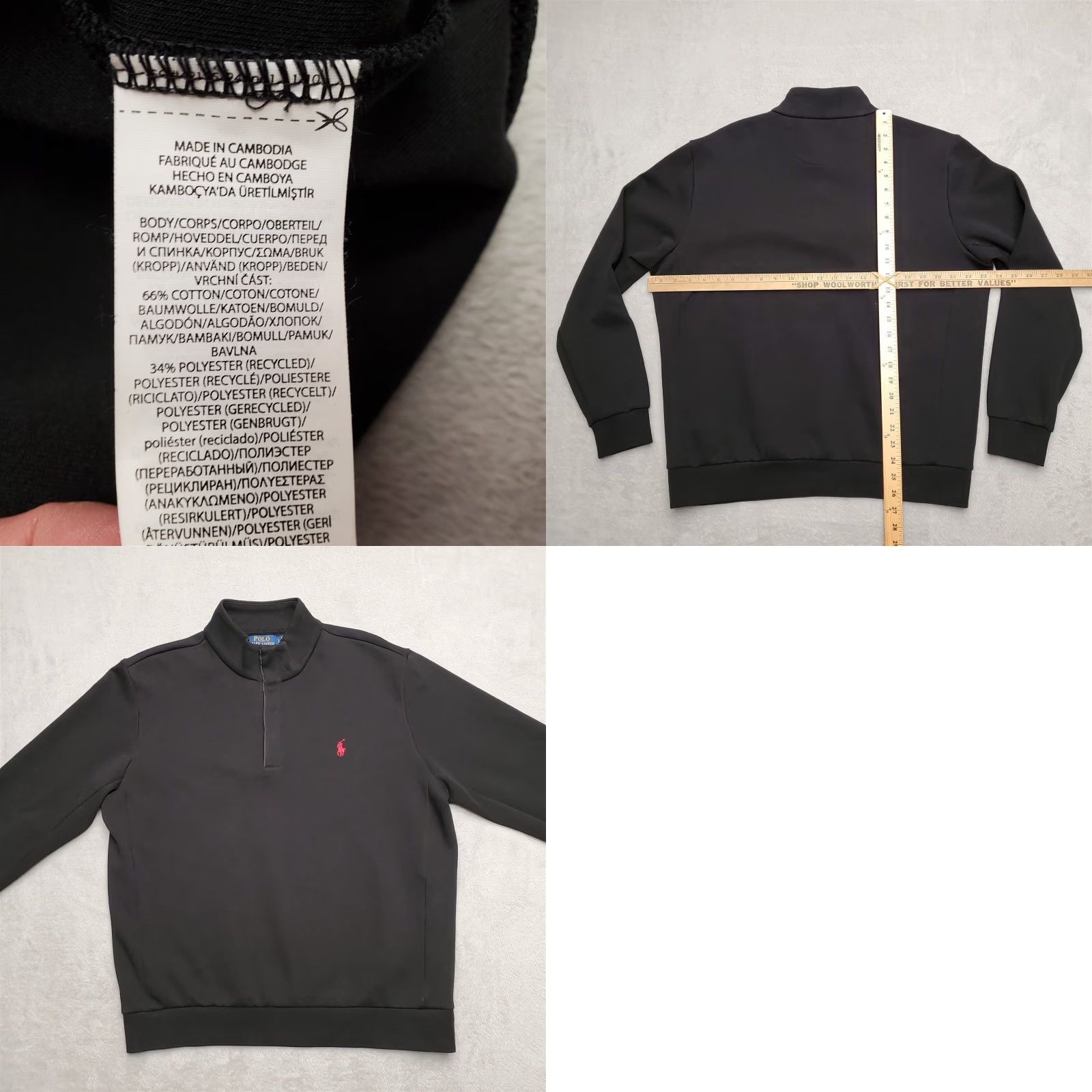 Polo Ralph Lauren Polo Ralph Lauren Shirt Men Large Black 1/4 Snap Long Sleeve Performance Stretch Polo Shirt Black Mens L Size US L / EU 52-54 / 3 - 8 Thumbnail