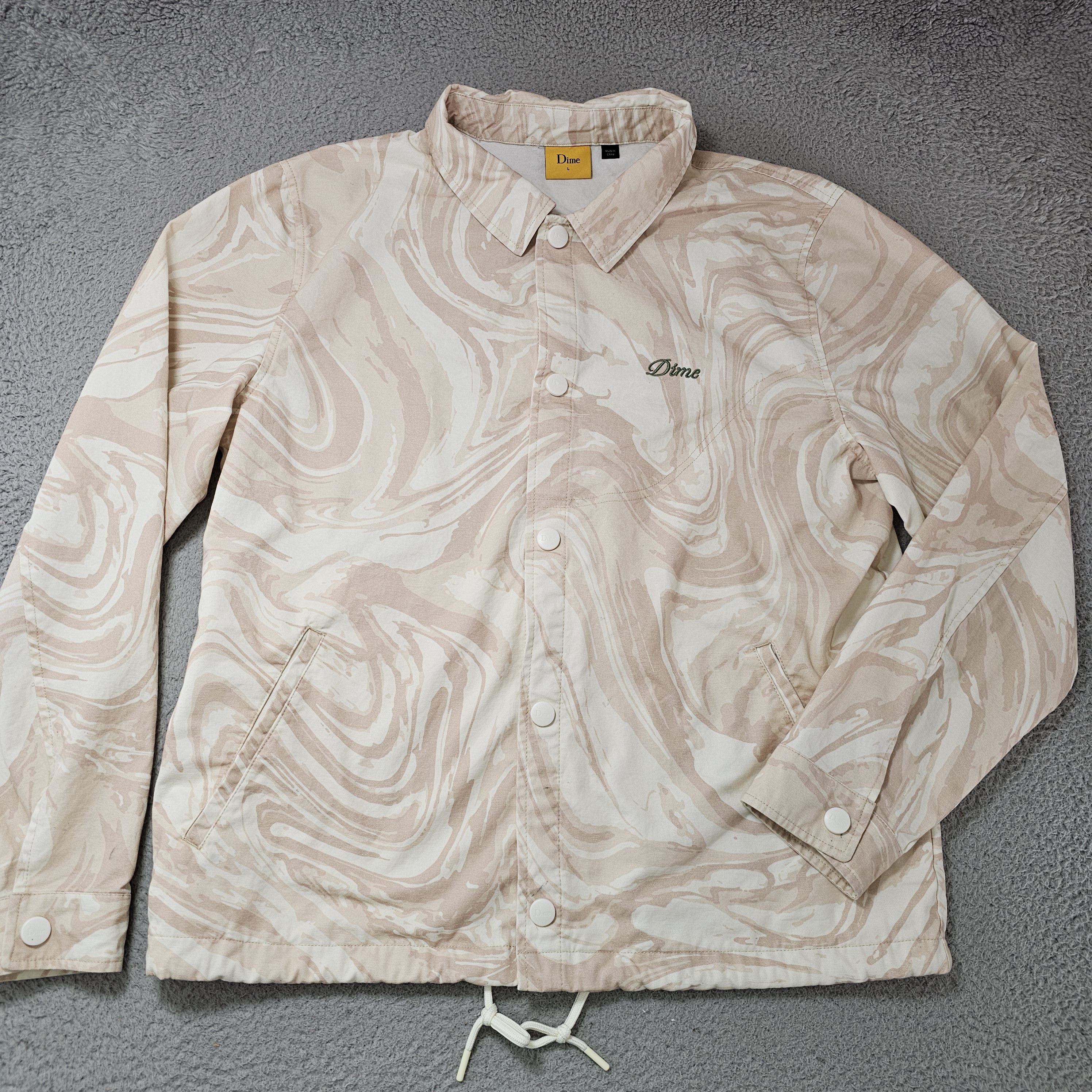 image of Dime Off-White Marble Jacket in Cream, Men's (Size Large)