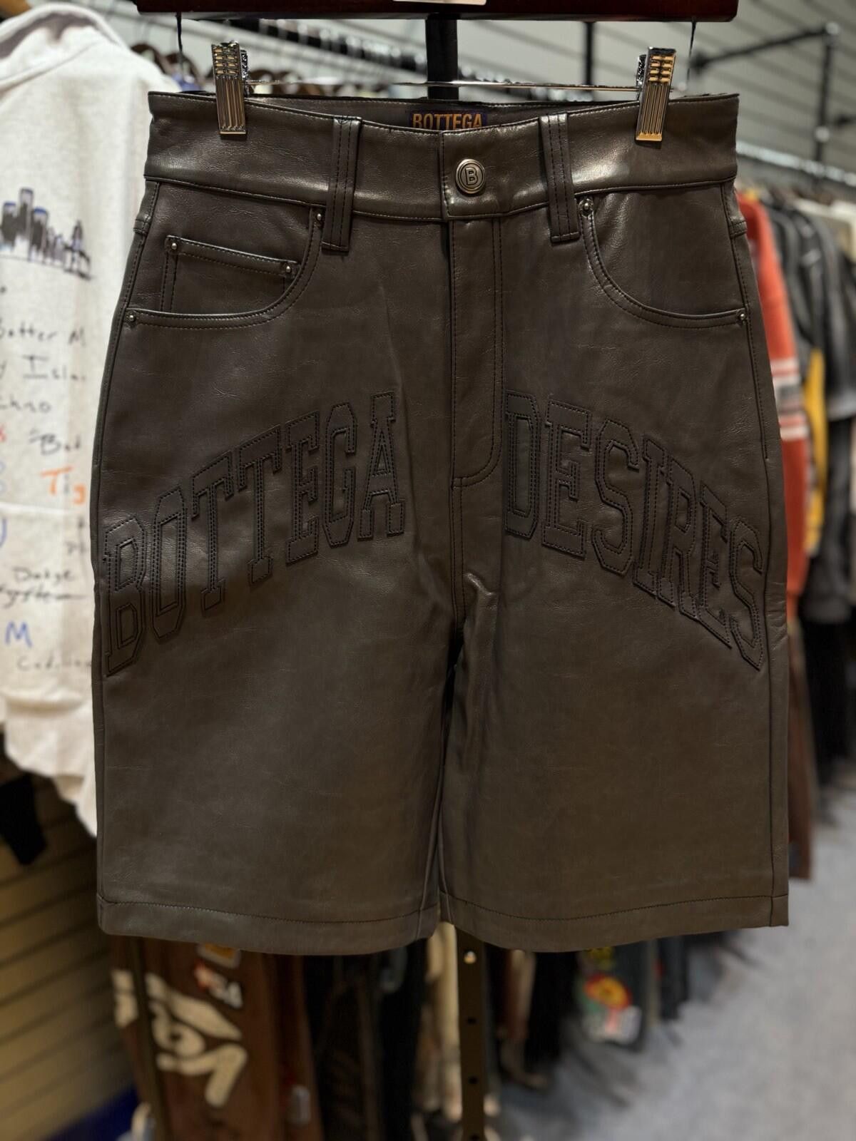 Bottega Desires Bottega Desires Grey Leather Shorts - Brand New Size 28 Size US 28 / EU 44 - 1 Thumbnail