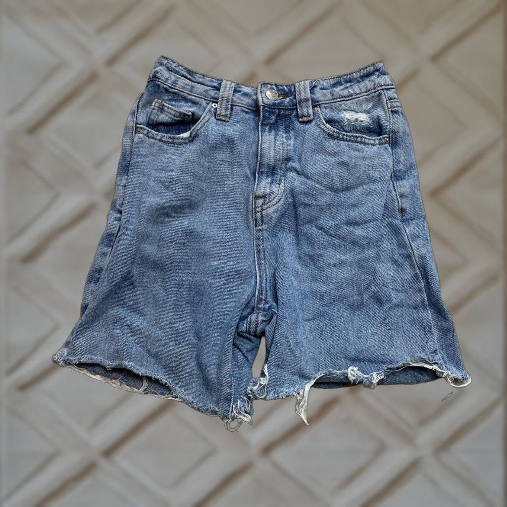 Vintage Simple Society Jeans Shorts Womens 00/23 Blue Denim Medium Wash Raw Bottoms Shorts Womens 00 Blue Denim Size 42" / US 20 - 1 Thumbnail