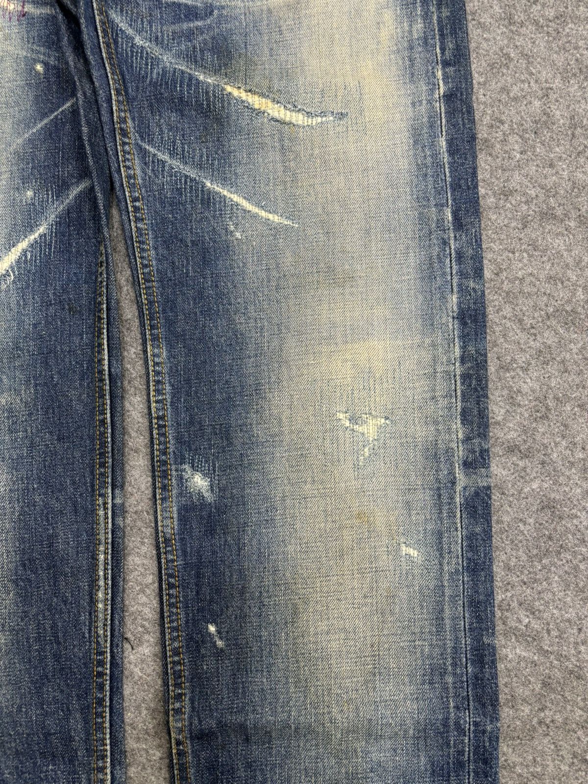 Japanese Brand 💥Sick💥BAGARCH Distressed Raw Stitch Selvedge Denim F543 Size US 31 - 6 Thumbnail
