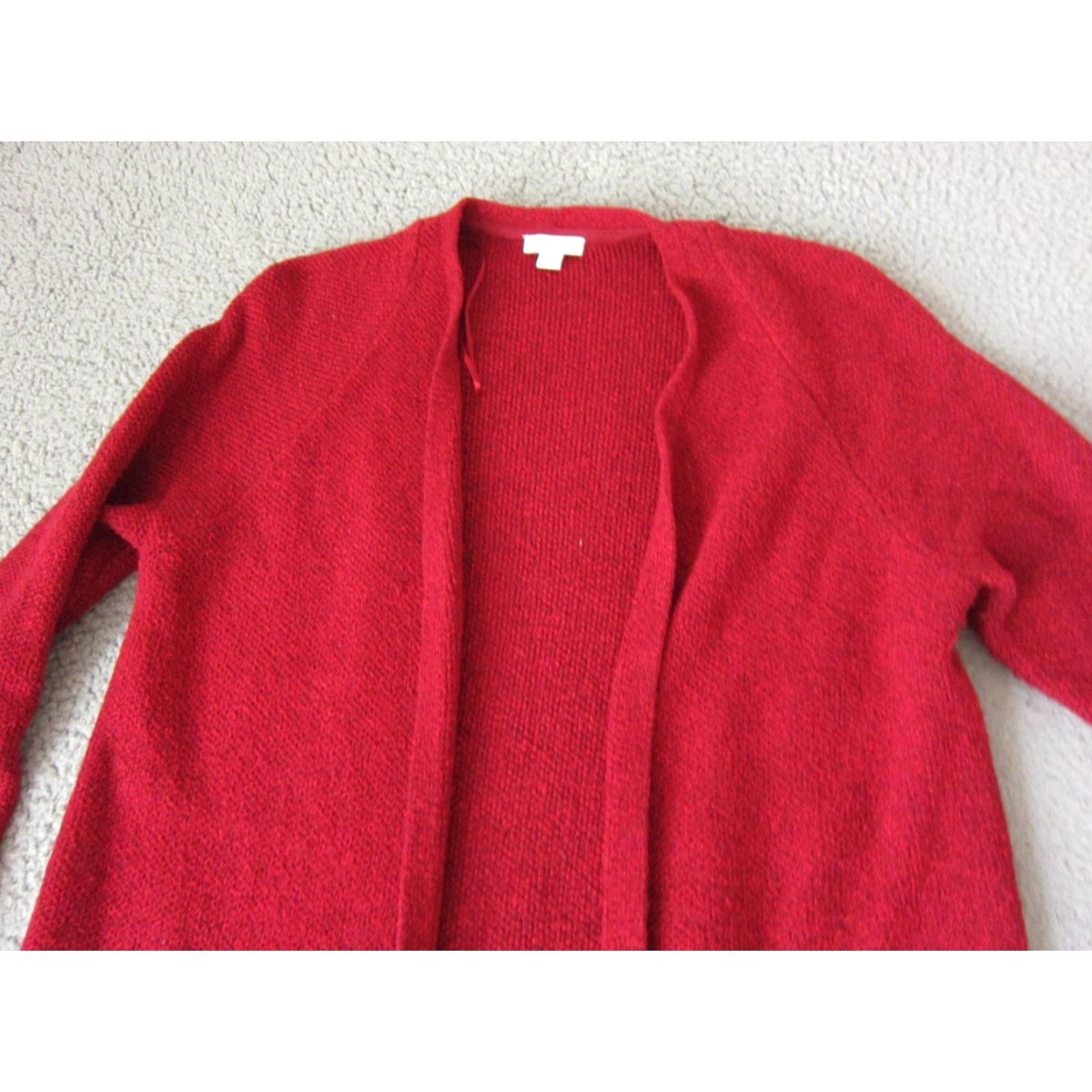 J. Jill VINTAGE J Jill Cardigan Sweater Open Red Small Womens Knit Open Cardigan Summer - (Note: Original lacks vintage; omit) Size S / US 4 / IT 40 - 2 Thumbnail