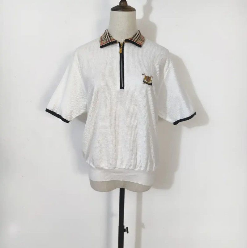 Burberry Burberry White Cotton Blend Summer T-Shirt Size L / US 10 / IT 46 - 1 Thumbnail