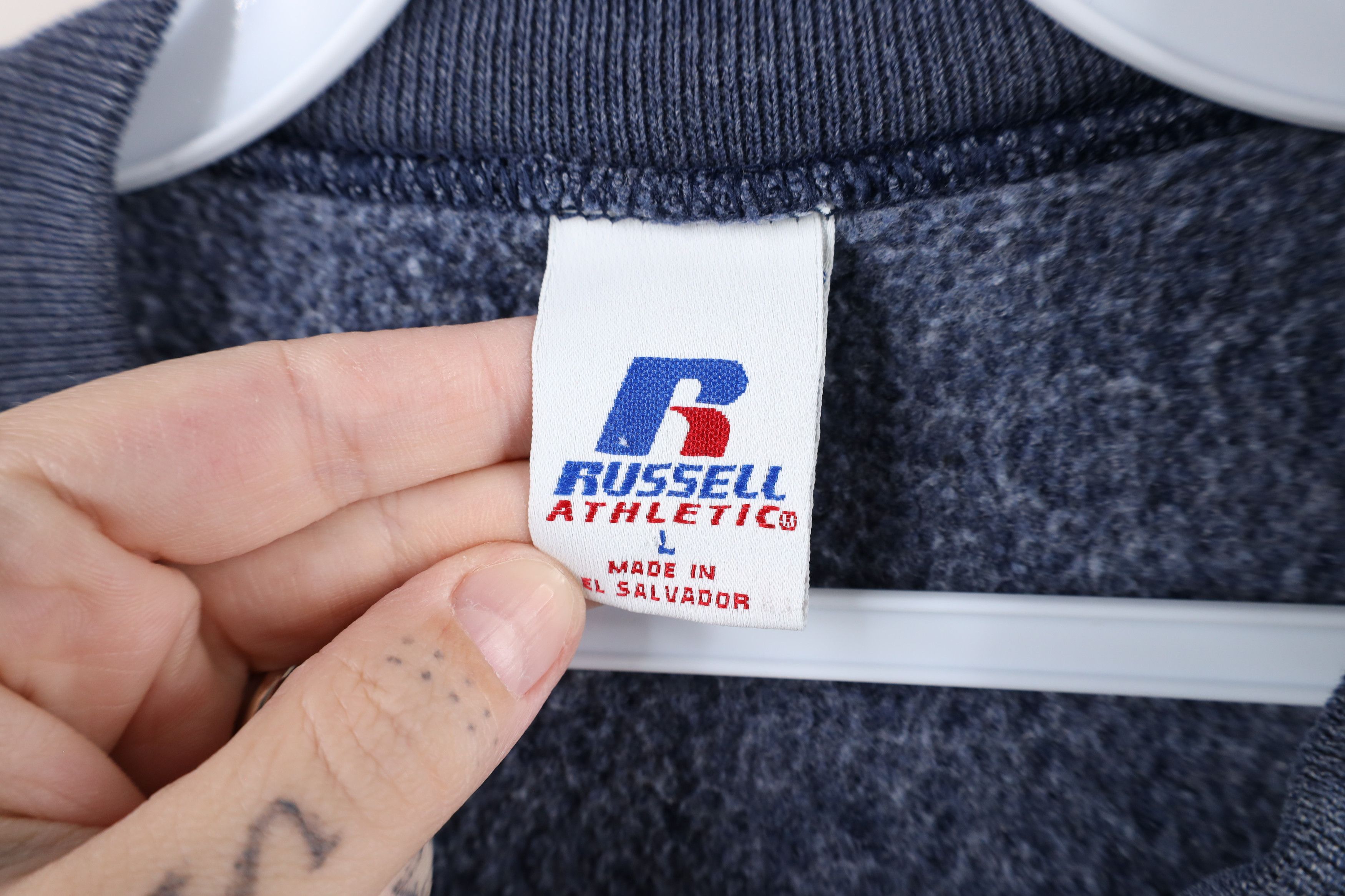 Russell Athletic × Vintage Vintage 90s Russell Athletic Crewneck Sweatshirt Heather Size US L / EU 52-54 / 3 - 4 Thumbnail