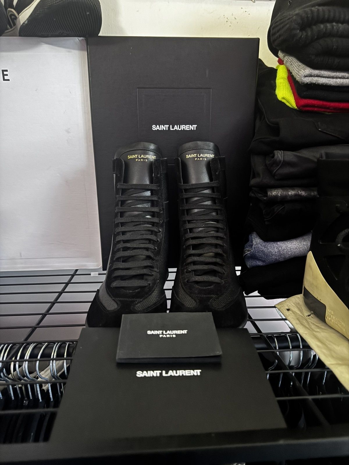 Saint Laurent Paris Brand new Saint Laurent Paris Men’s Hightop Sneaker Size 40 Size US 8 / EU 41 - 2 Thumbnail