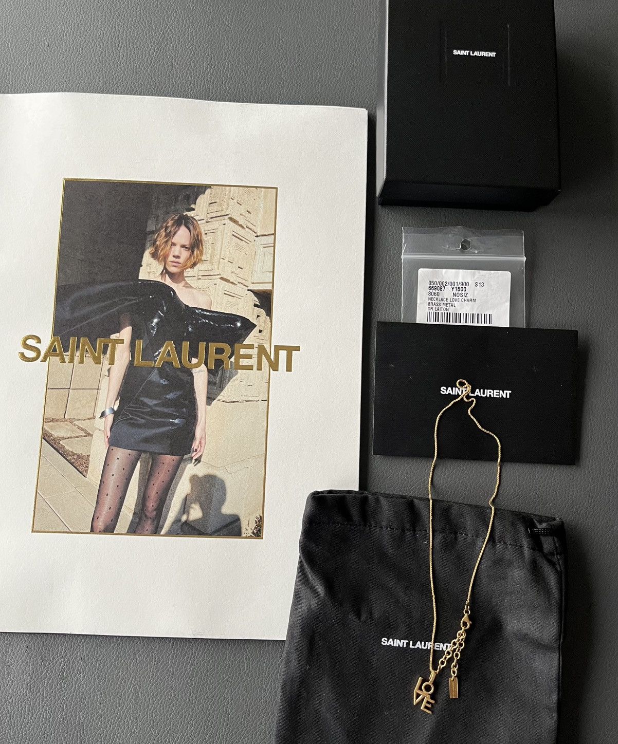 Anthony Vaccarello × Saint Laurent Paris × Yves Saint Laurent Saint Laurent Super Runway Unisex Love Logo Necklace New Size ONE SIZE - 5 Thumbnail