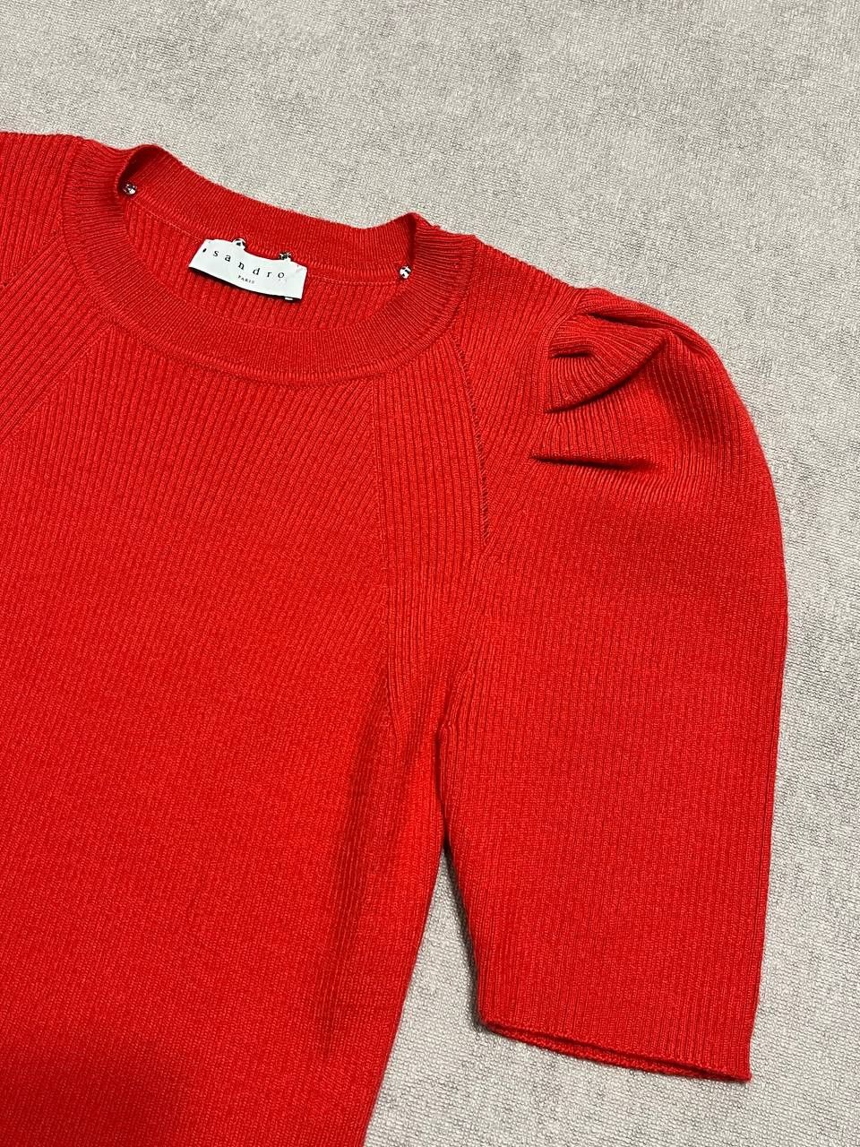 Sandro Sandro Paris Women`s Red Knit Sweater Tops Size 1 Size S / US 4 / IT 40 - 2 Thumbnail