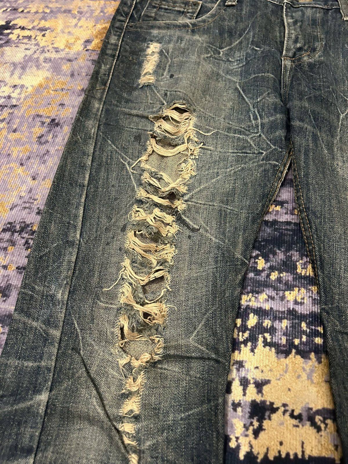 Tornado Mart Kui Mudwash Clawmark Distressed Jeans Size US 36 / EU 52 - 11 Thumbnail