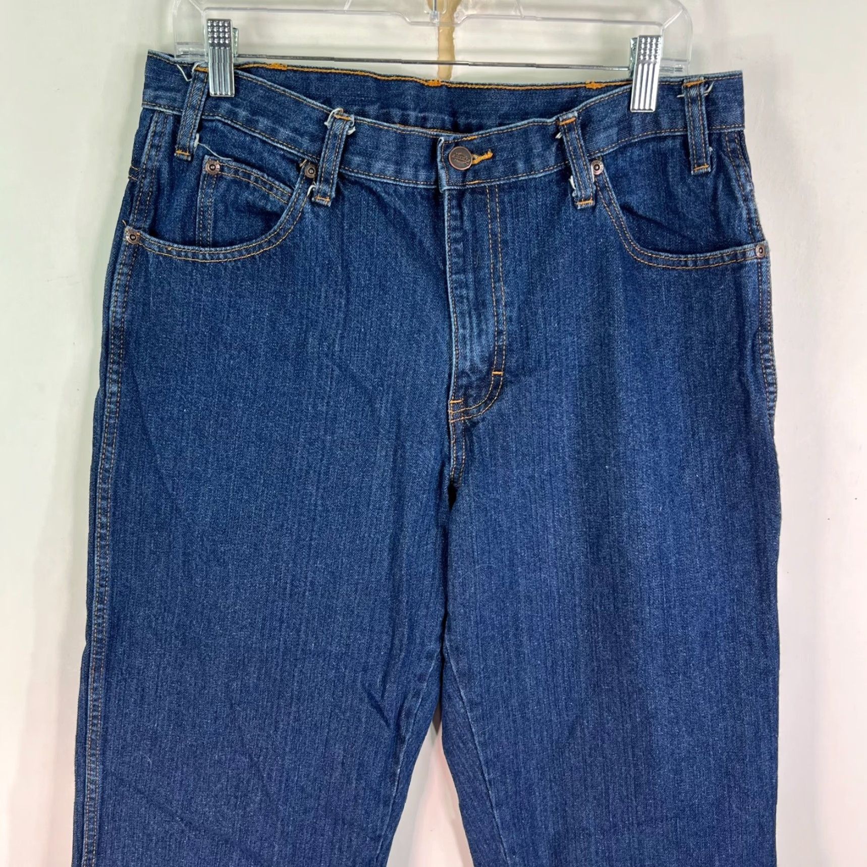 Dickies VINTAGE Dickies 90s Distressed Denim Jeans Mens Size 33 x 32 Blue Regular Fit Size US 33 - 4 Thumbnail