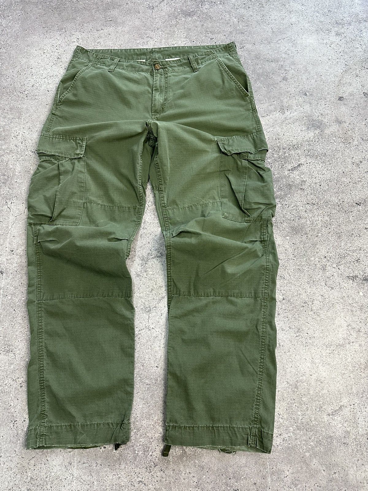 Carhartt × Vintage Vintage Carhartt Cargo Distressed Pants Faded Khaki Y2K Size US 34 / EU 50 - 5 Thumbnail