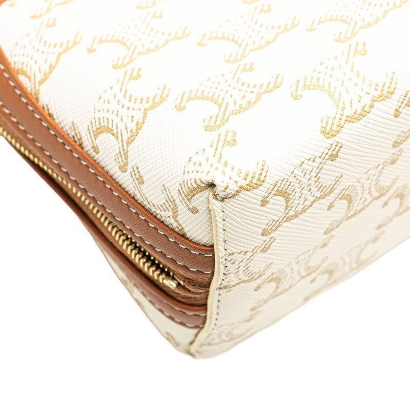 Celine Celine Triomphe Coated Canvas Chain Shoulder Bag White Size ONE SIZE - 9 Thumbnail
