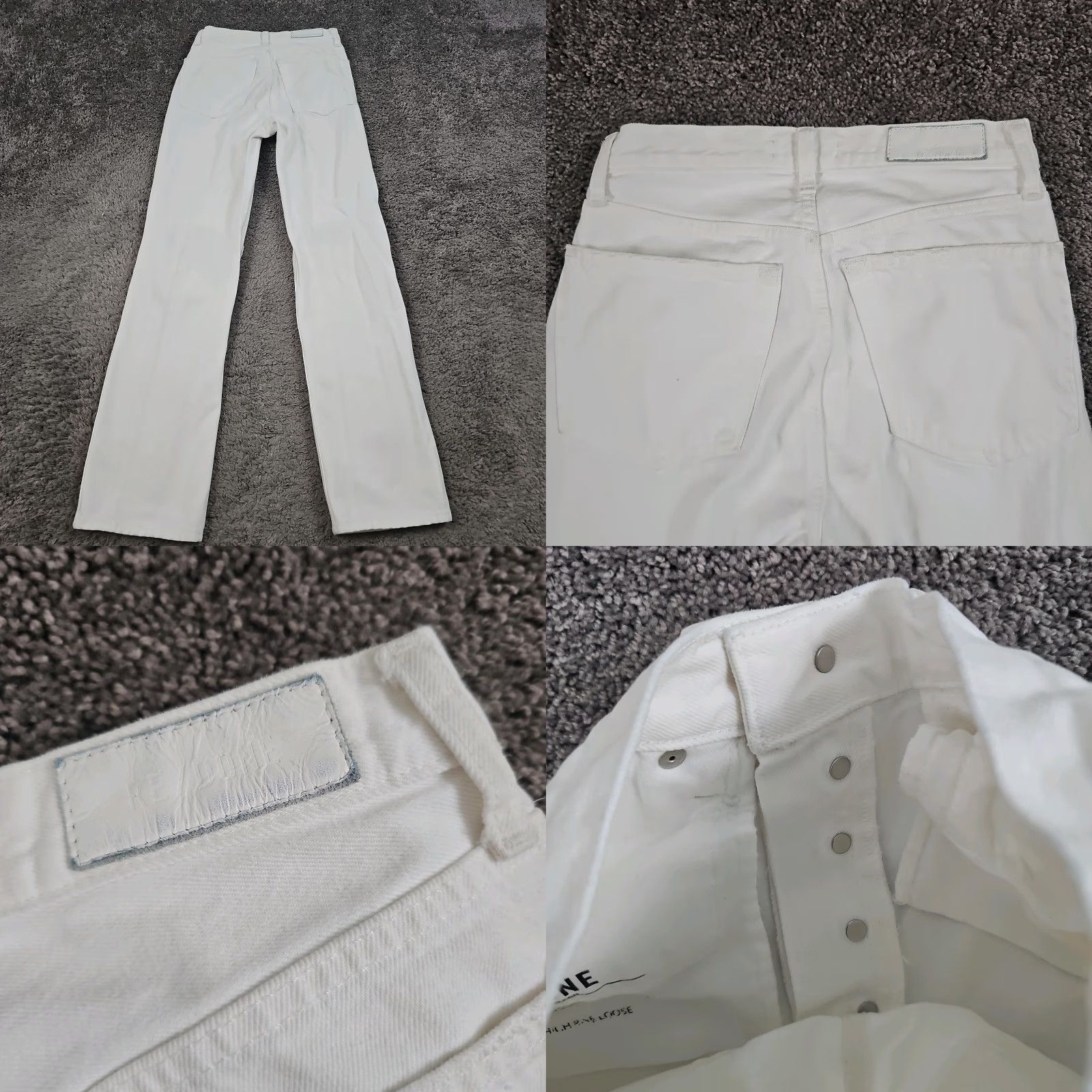 RE/DONE VINTAGE Re/done Jeans Women 26 White High Rise Straight 90s Relaxed Denim Cotton Size 26" / US 2 / IT 38 - 8 Thumbnail