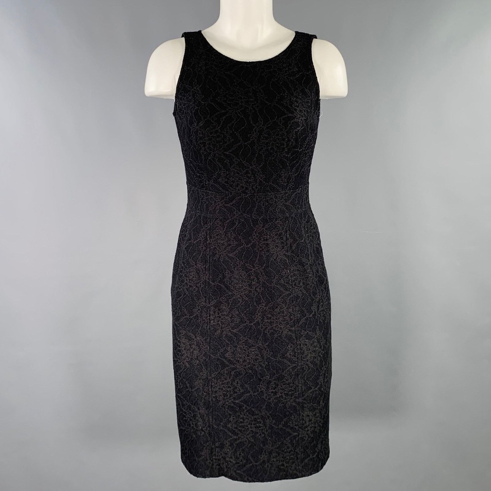 Burberry Black Polyamide Blend Floral Sleeveless Cocktail Dress Size S / US 4 / IT 40 - 1 Thumbnail