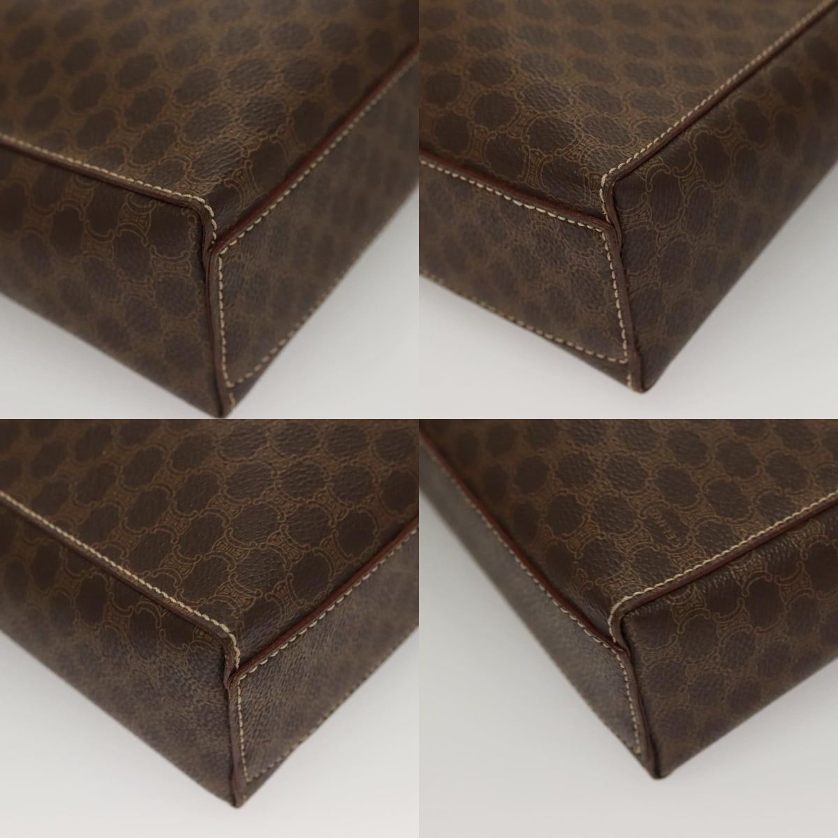Celine CELINE Macadam Canvas Shoulder Bag Pvc Leather Brown Gold Size ONE SIZE - 10 Thumbnail