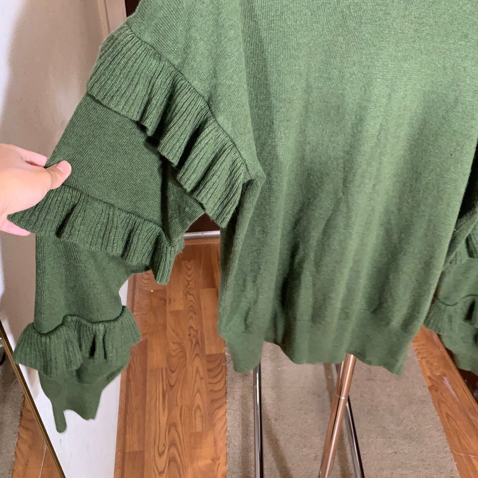 J.Crew J. Crew green wool blend Ruffle Sleeve sweater size S Size S / US 4 / IT 40 - 5 Thumbnail