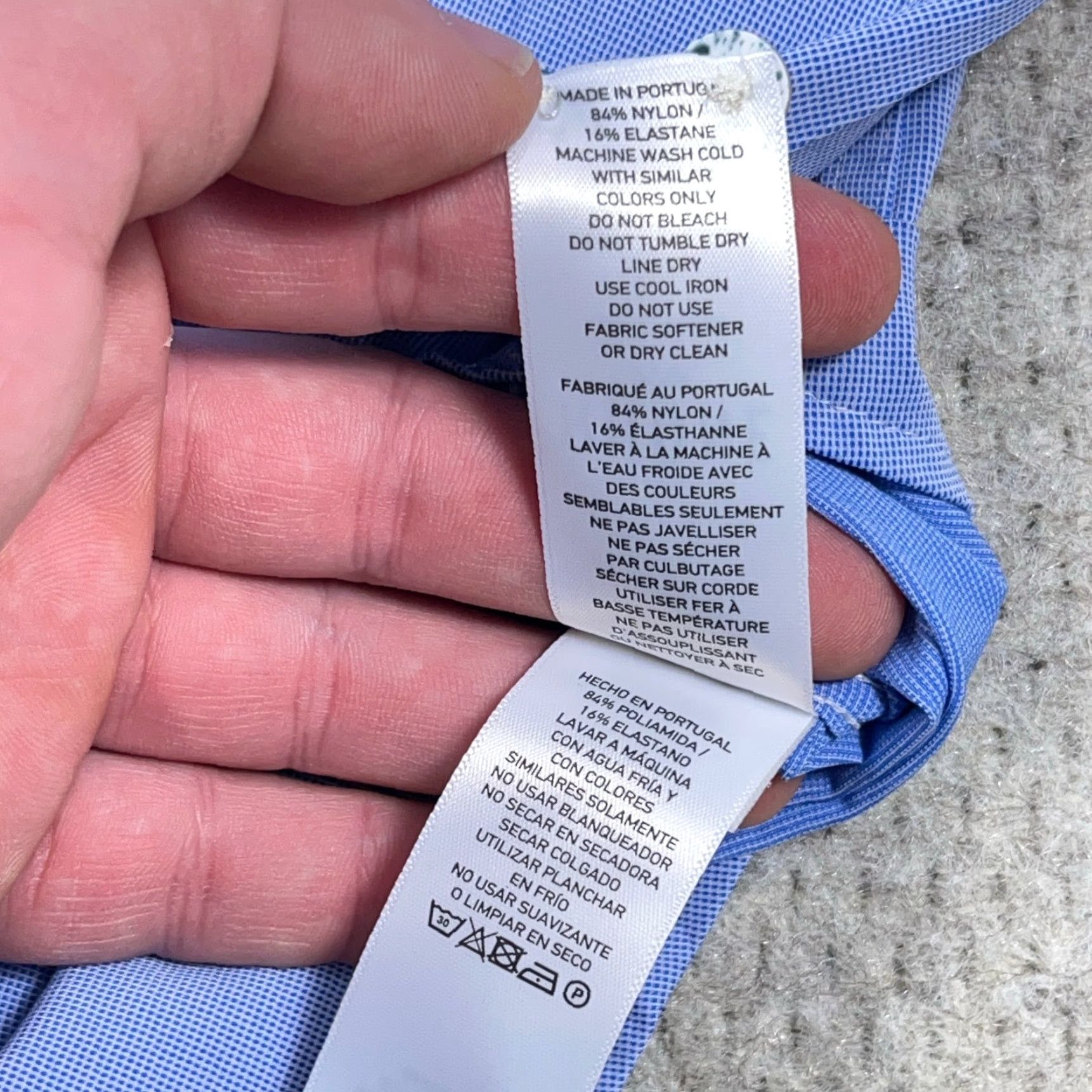Rhone Rhone Commuter Shirt Men XL Light Blue Nylon Spandex Button Up Dress Casual Workwear Size 46R - 5 Thumbnail