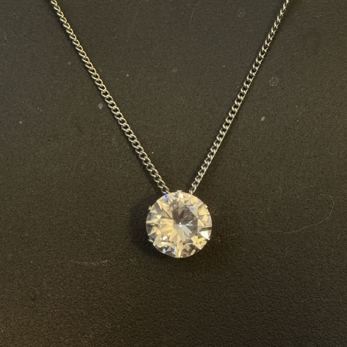 Other Silver tone solitaire rhinestone pendant necklace Size ONE SIZE - 6 Thumbnail