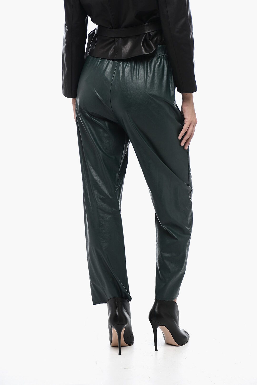 Maison Margiela og1mm1224 Eco Leather Pant in Green Size 28" / US 6 / IT 42 - 2 Thumbnail