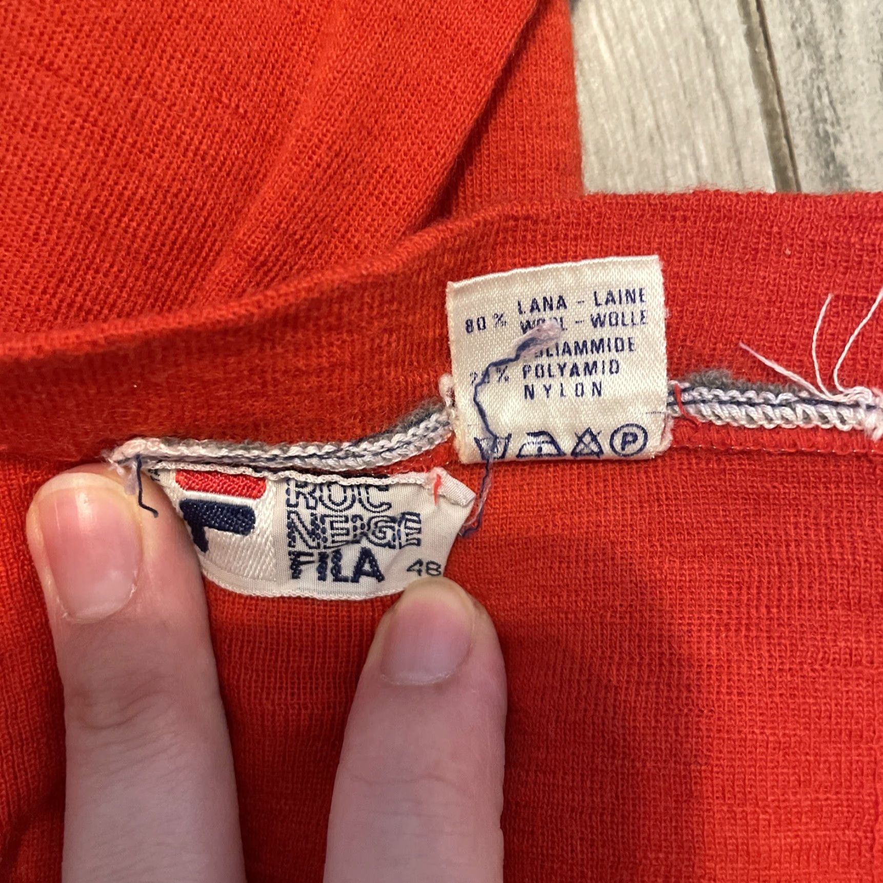 Fila VINTAGE FILA Sweater Unisex Adults S Red 100% Wool Turtleneck Knit Retro Italy Size US S / EU 44-46 / 1 - 4 Thumbnail