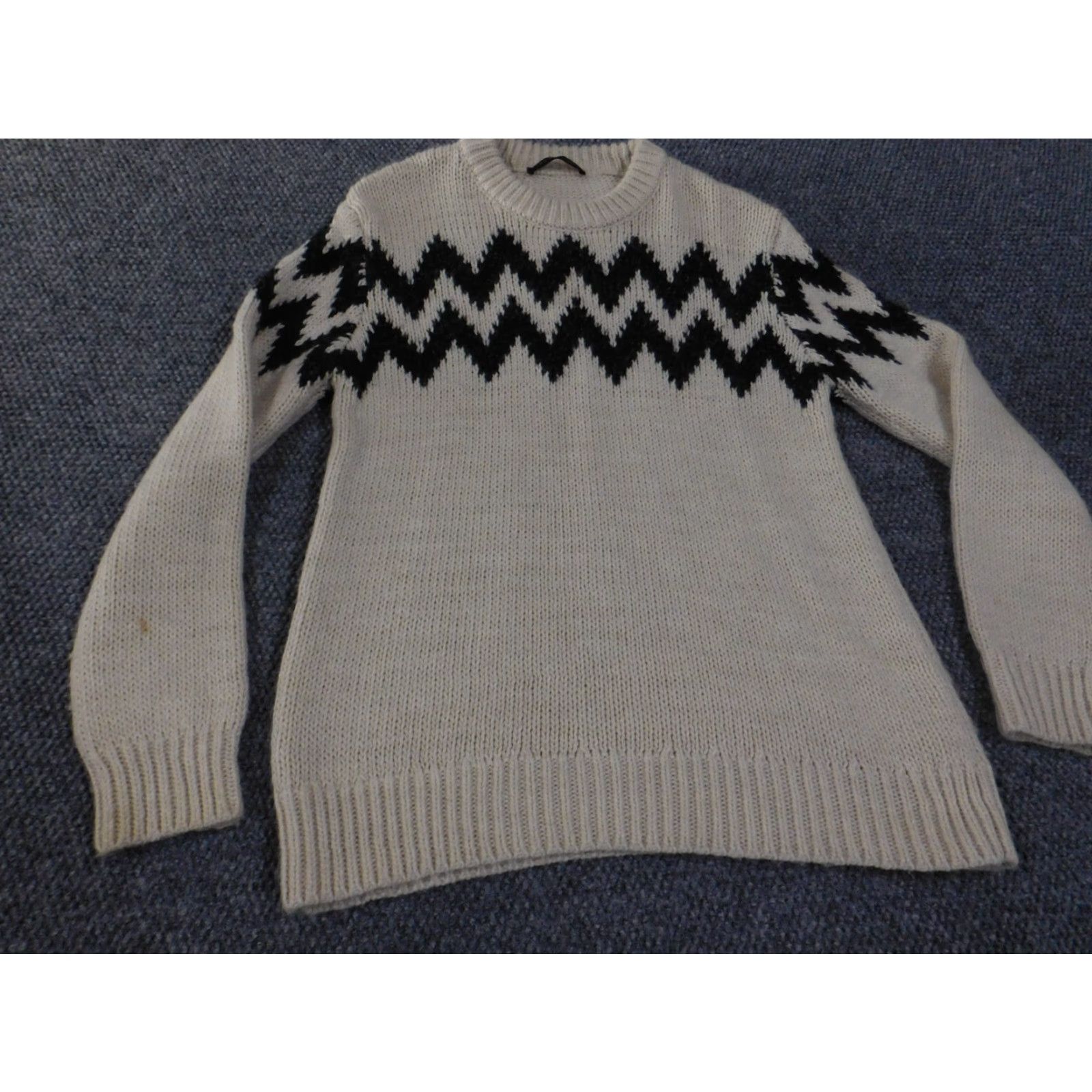 Zara Zara Sweater Crew Neck Geometric Wool Beige Acrylic Knit L Men Pullover Casual Regular Vintage? No Size US L / EU 52-54 / 3 - 3 Thumbnail