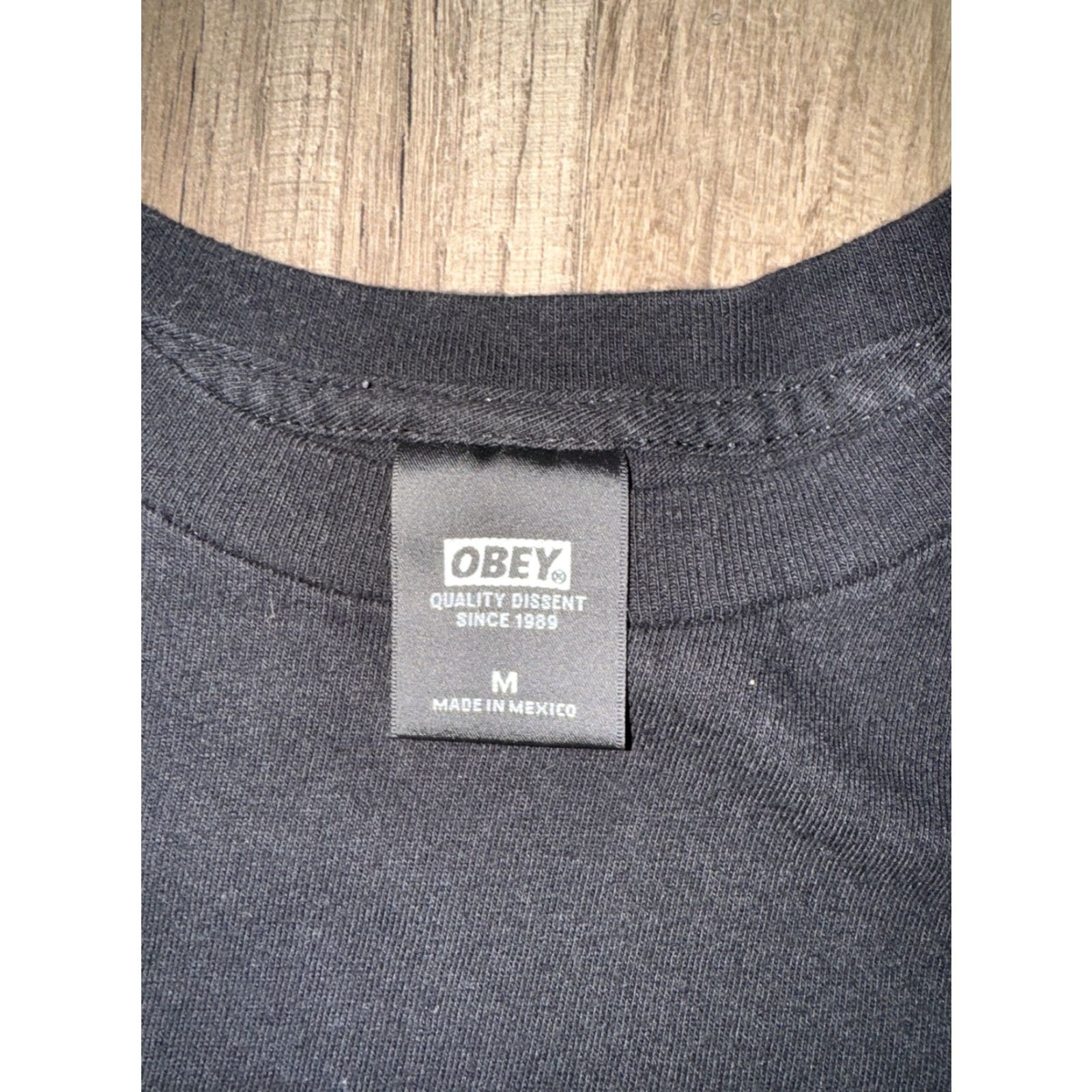 Obey OBEY Records T-Shirt Black Medium Mens Regular M 19x26 Size US M / EU 48-50 / 2 - 3 Thumbnail