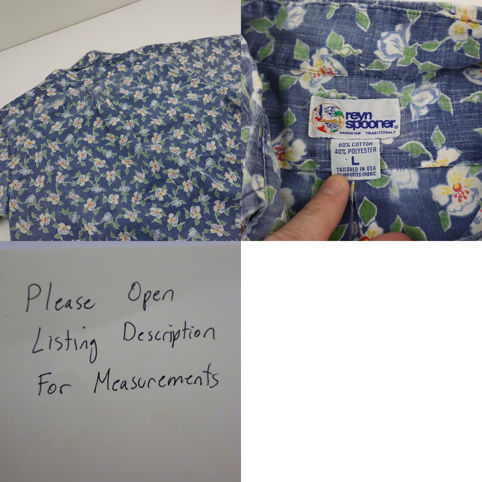 Reyn Spooner VINTAGE Reyn Spooner Hawaiian Shirt Mens L Blue Green Aloha Popover Made in Hawaii Size US L / EU 52-54 / 3 - 9 Thumbnail