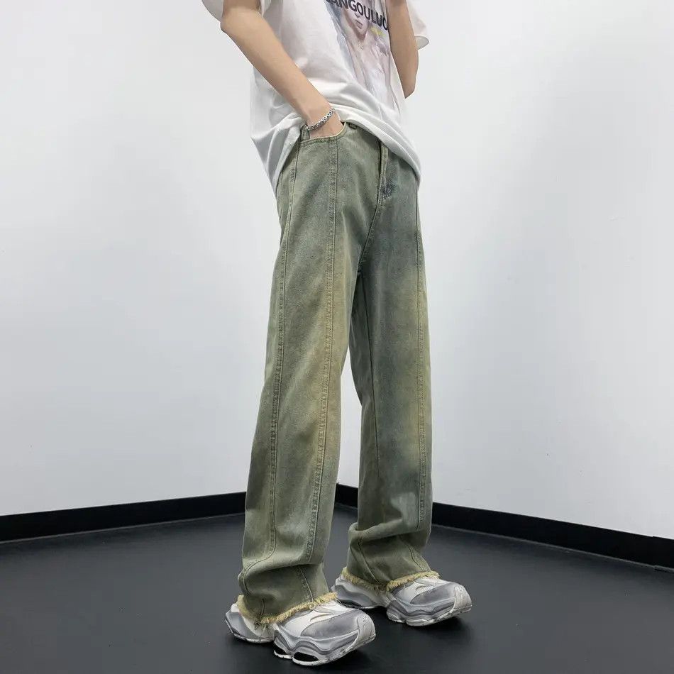Japanese Brand × Jean Retro straight leg fringed slightly flared jeans Size US 32 / EU 48 - 3 Thumbnail