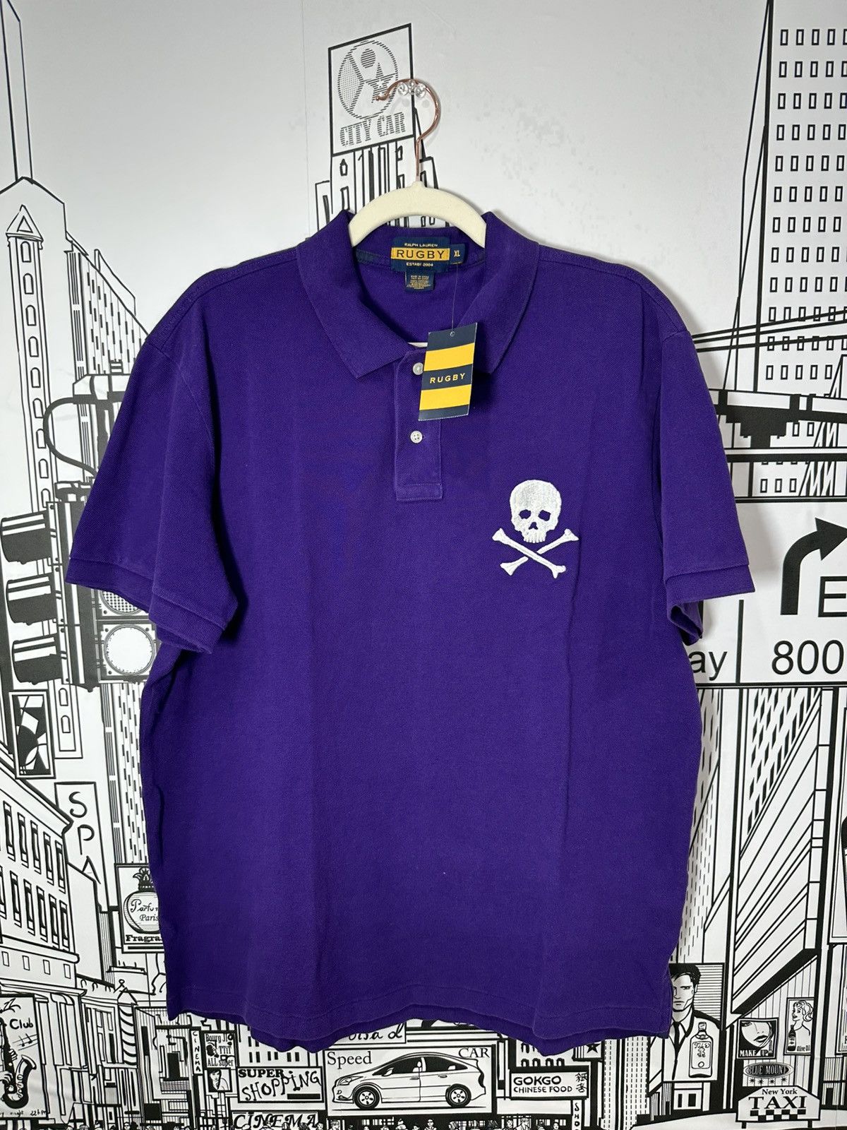 Rugby Ralph Lauren Rugby Ralph Lauren Skull & Bones Polo Purple XL Size US XL / EU 56 / 4 - 1 Thumbnail