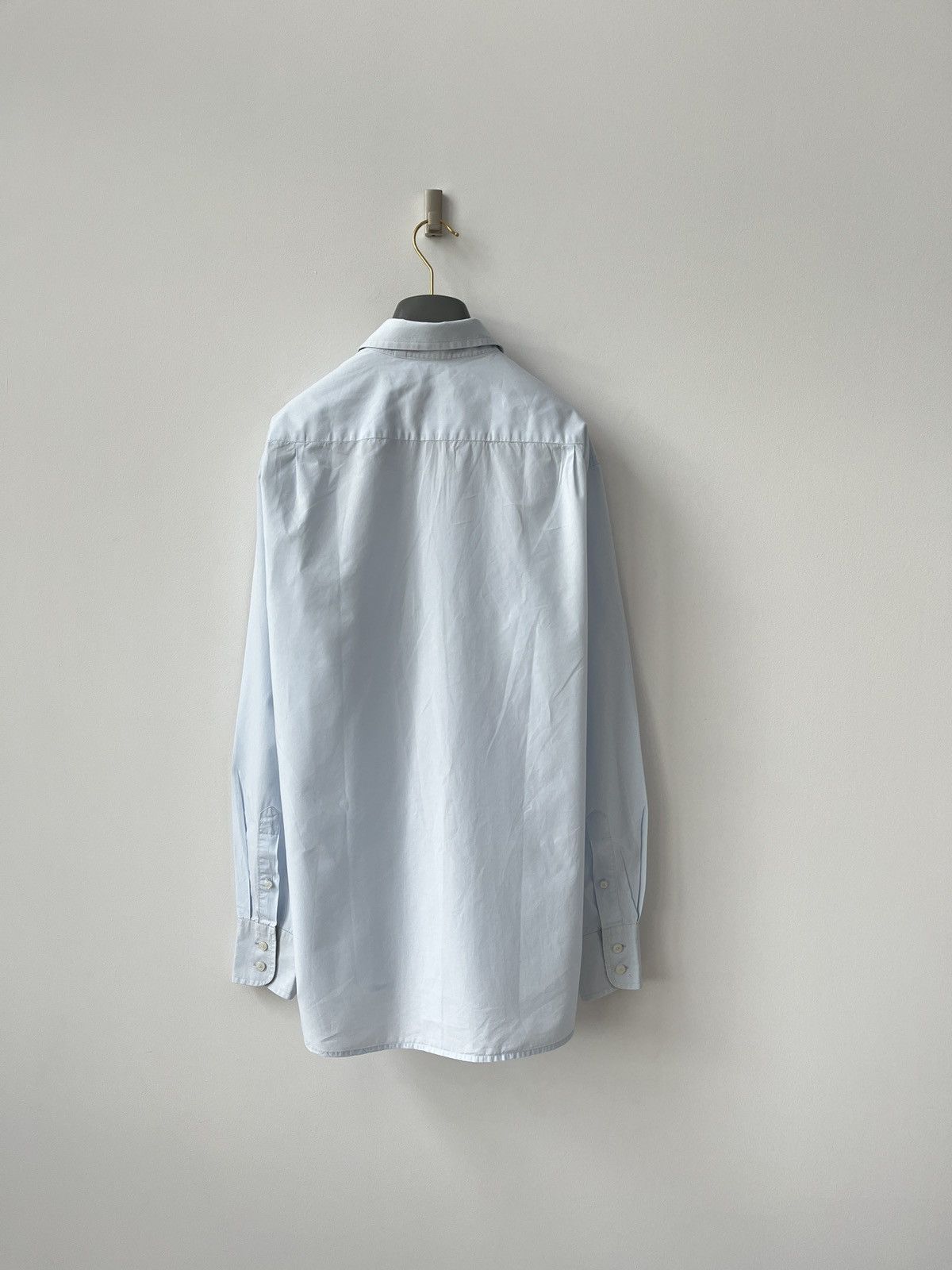 Burberry Vintage Burberry Nova Check Cuffs Shirt Baby Blue Luxury Size US XL / EU 56 / 4 - 8 Thumbnail