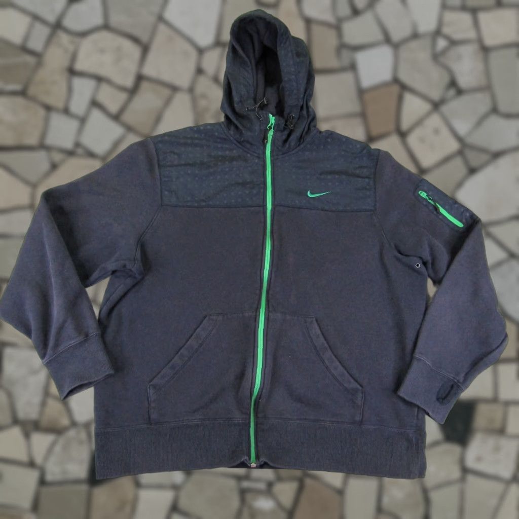 Nike VINTAGE Nike Hoodie Womens XL Blue Full Zip Jacket Solid Activewear Outdoor Sports Size XL / US 12-14 / IT 48-50 - 1 Thumbnail