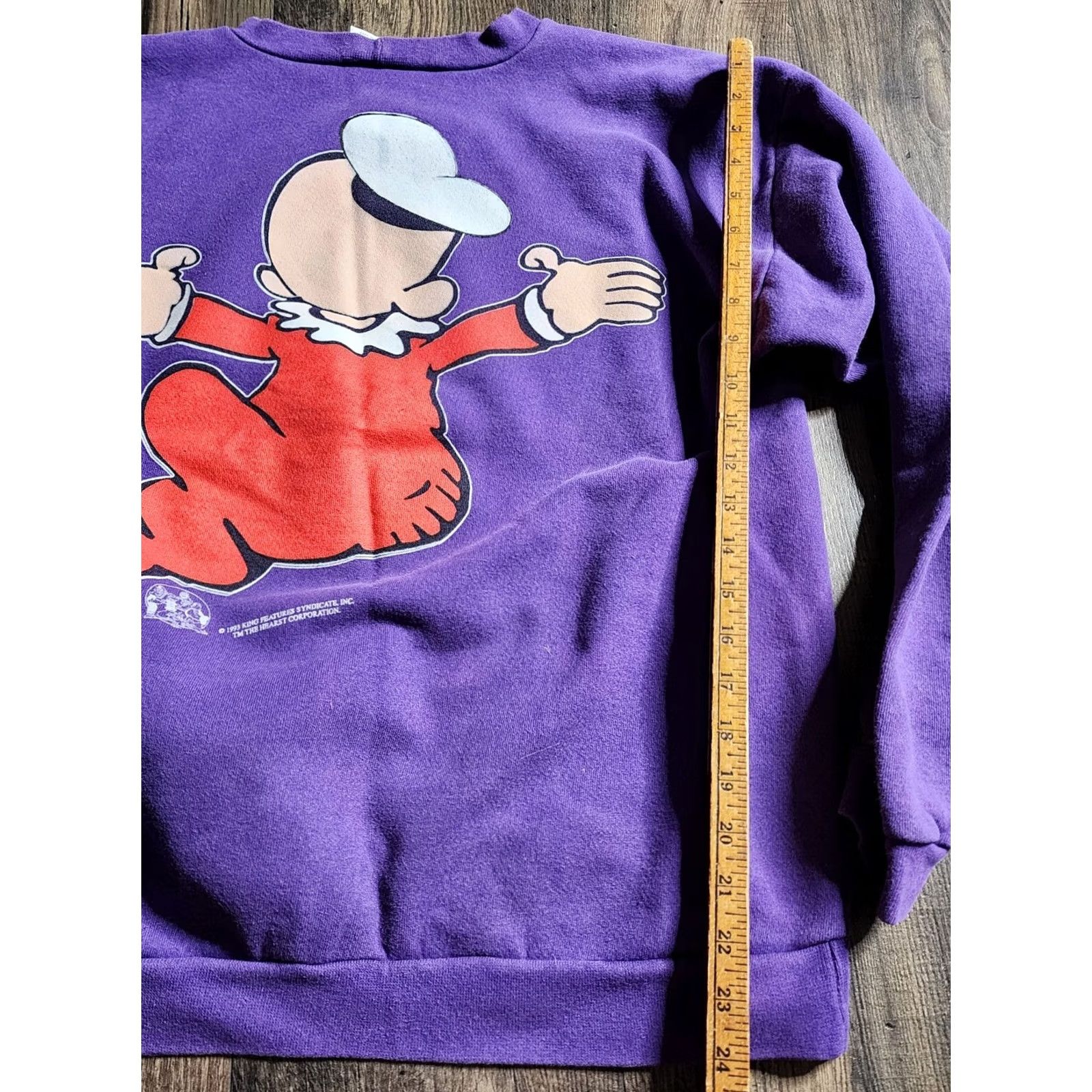 Vintage VINTAGE Freeze Popeye Sweatshirt Crewneck L Mens Purple 90s Cartoon Distress Swee'Pea Graphic Print Size US L / EU 52-54 / 3 - 4 Thumbnail