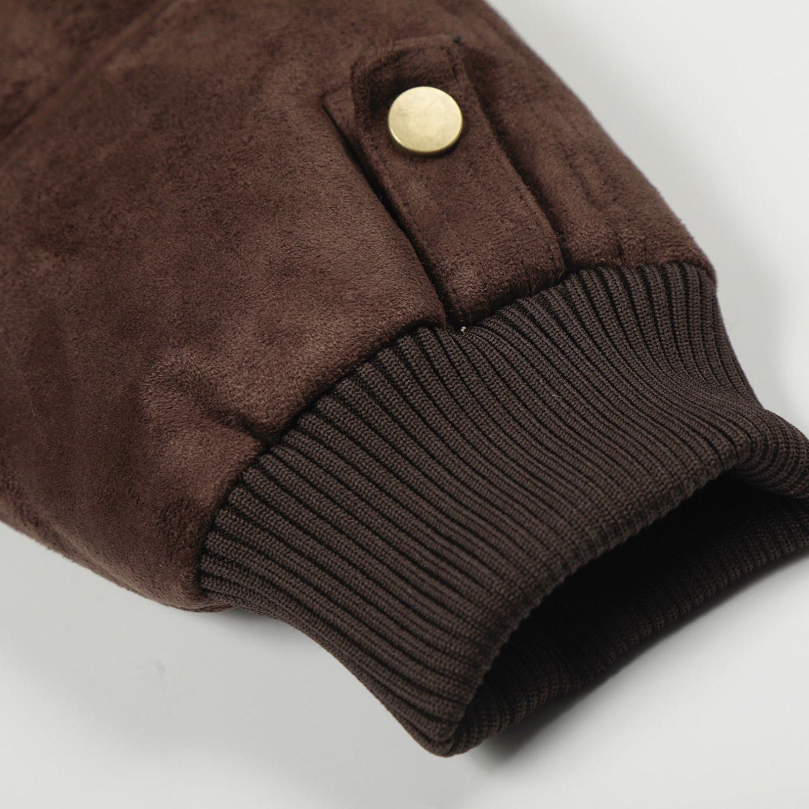 Japanese Brand Brown Faux Suede Winter Jacket with Fur Hood Size US M / EU 48-50 / 2 - 4 Thumbnail